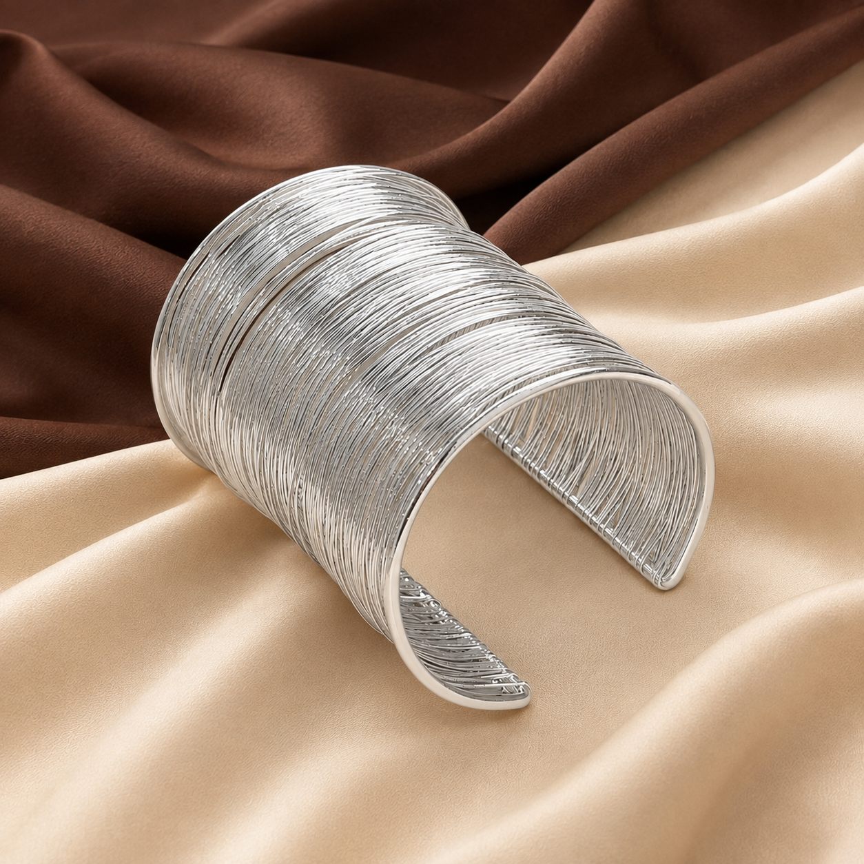 TFC Flexi Wire Adjustable Silver Plated Cuff