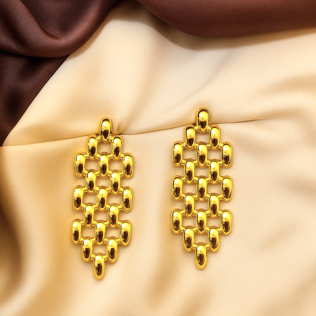 TFC Golden Lace Gold Plated Dangler Earrings