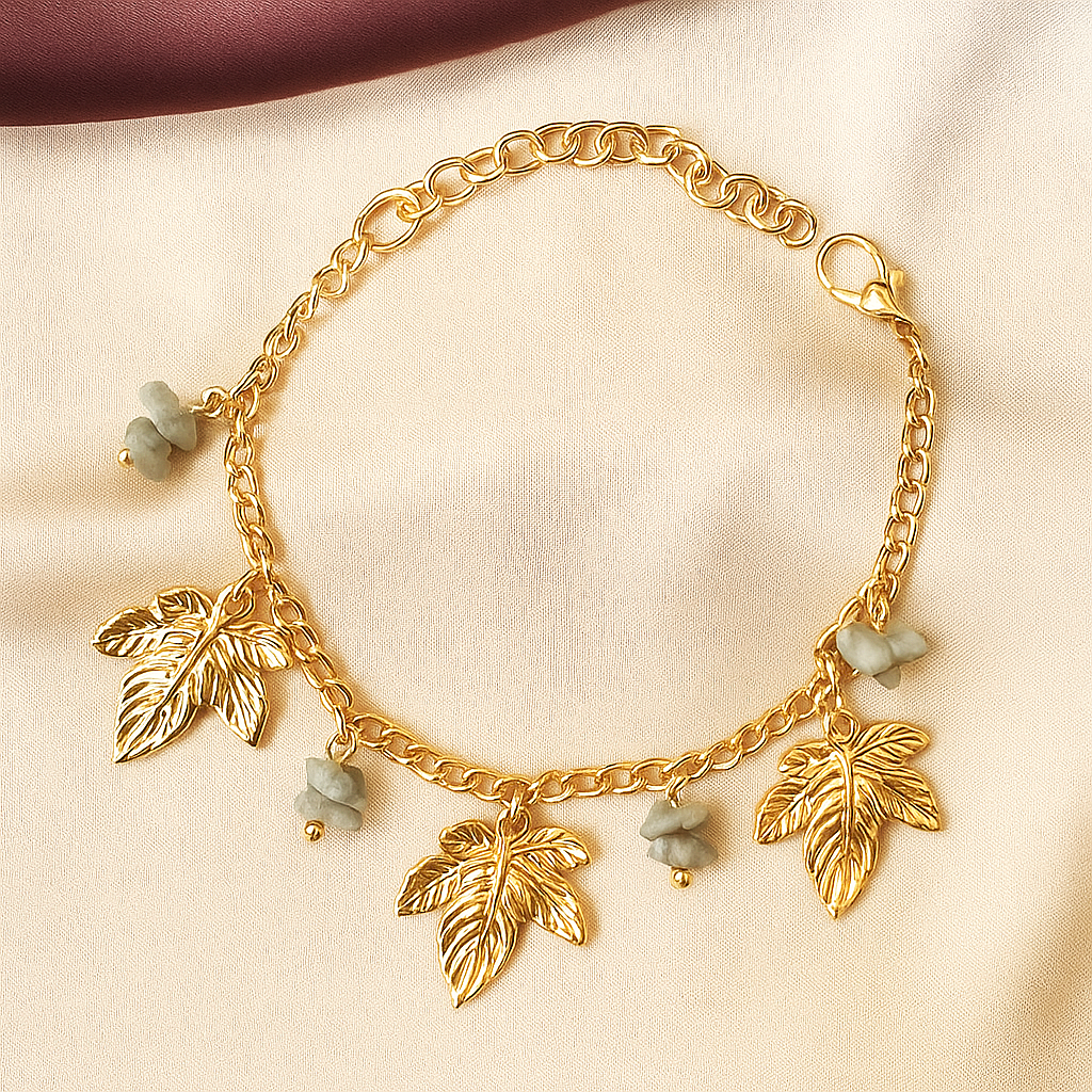TFC Leafy Charm Gold Plated Bracelet