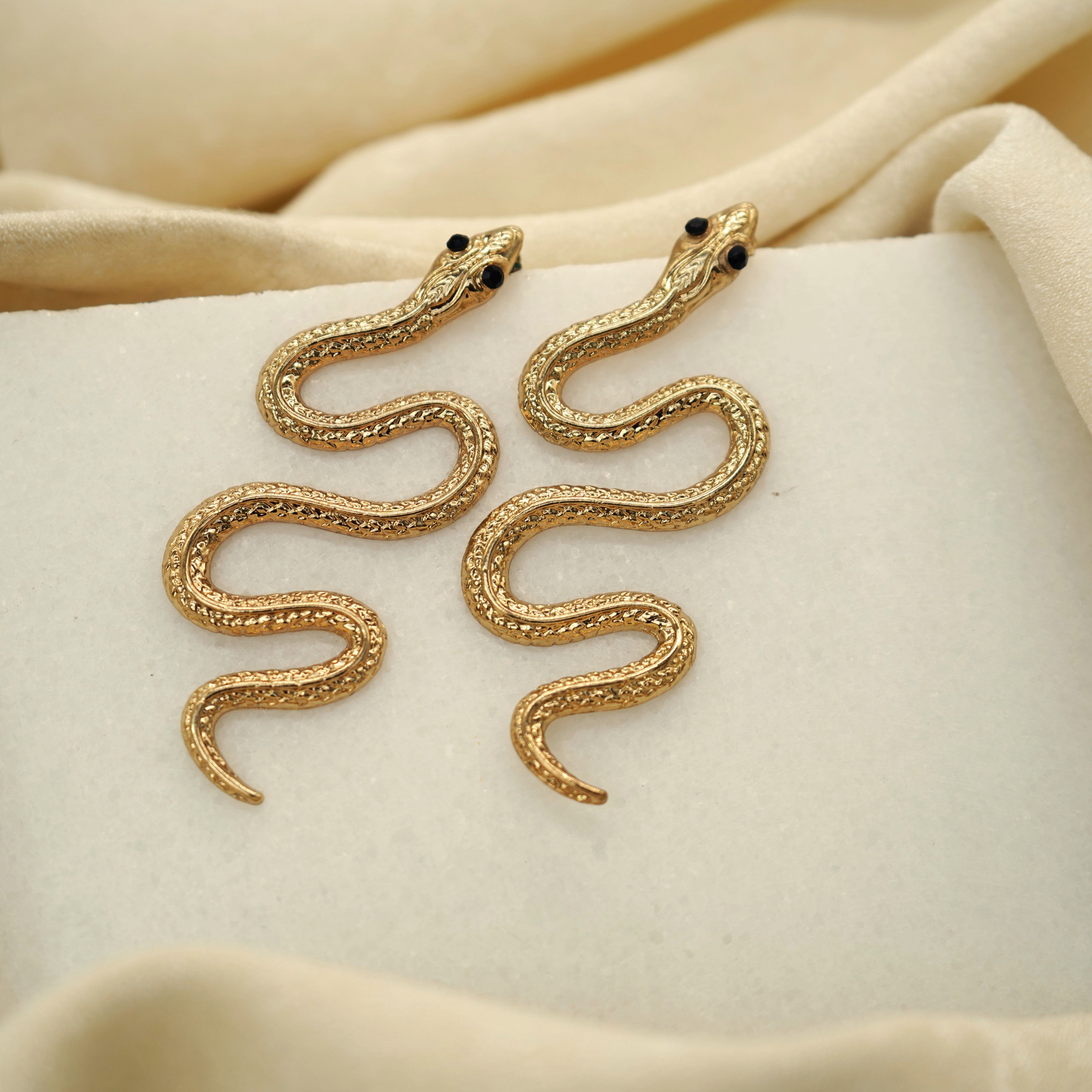 TFC Gold Serpent Dangler Earrings