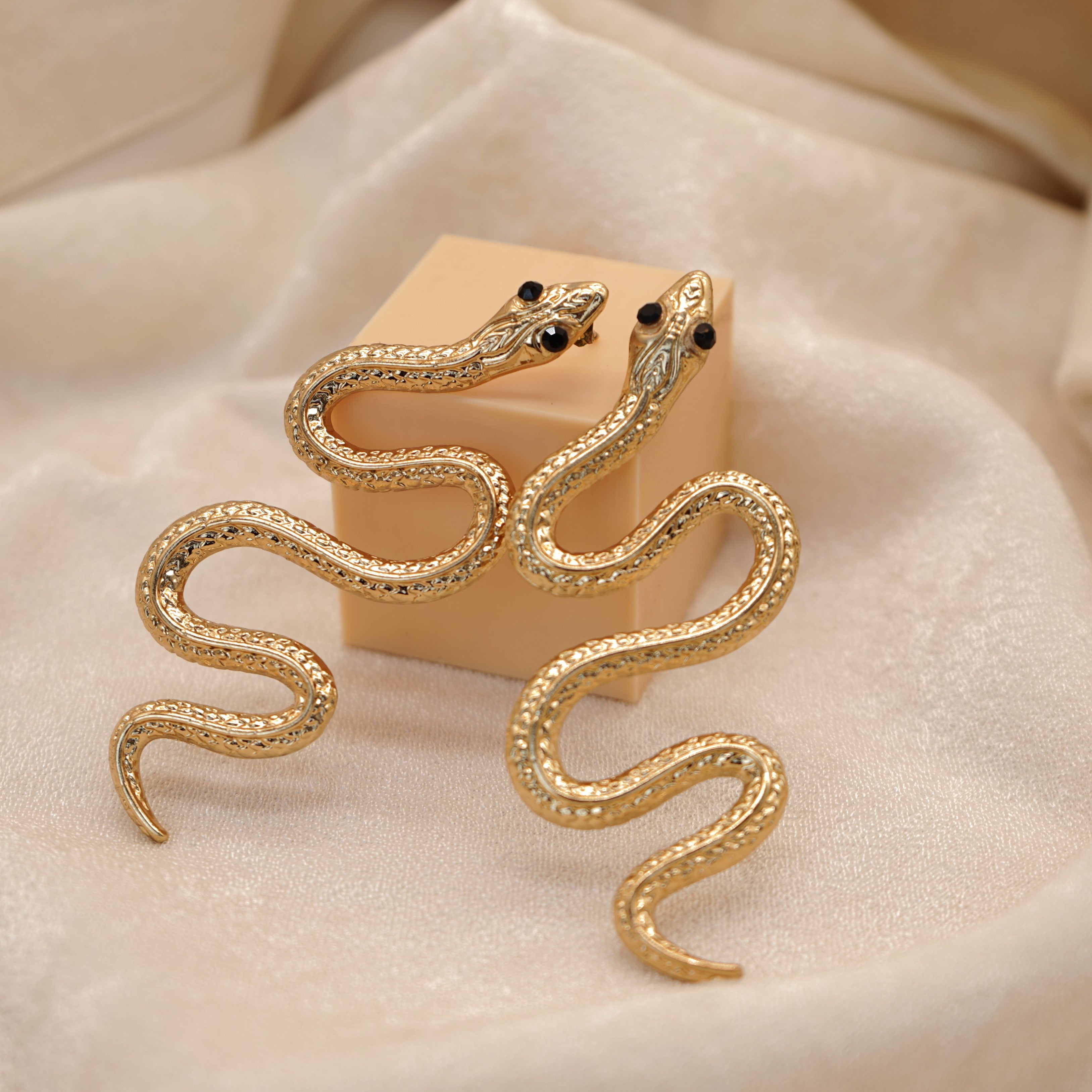 TFC Gold Serpent Dangler Earrings