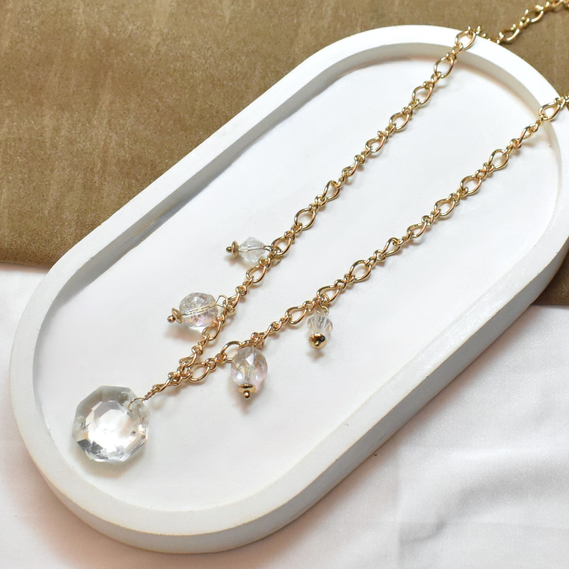 TFC Crystal Gem Gold Plated Necklace