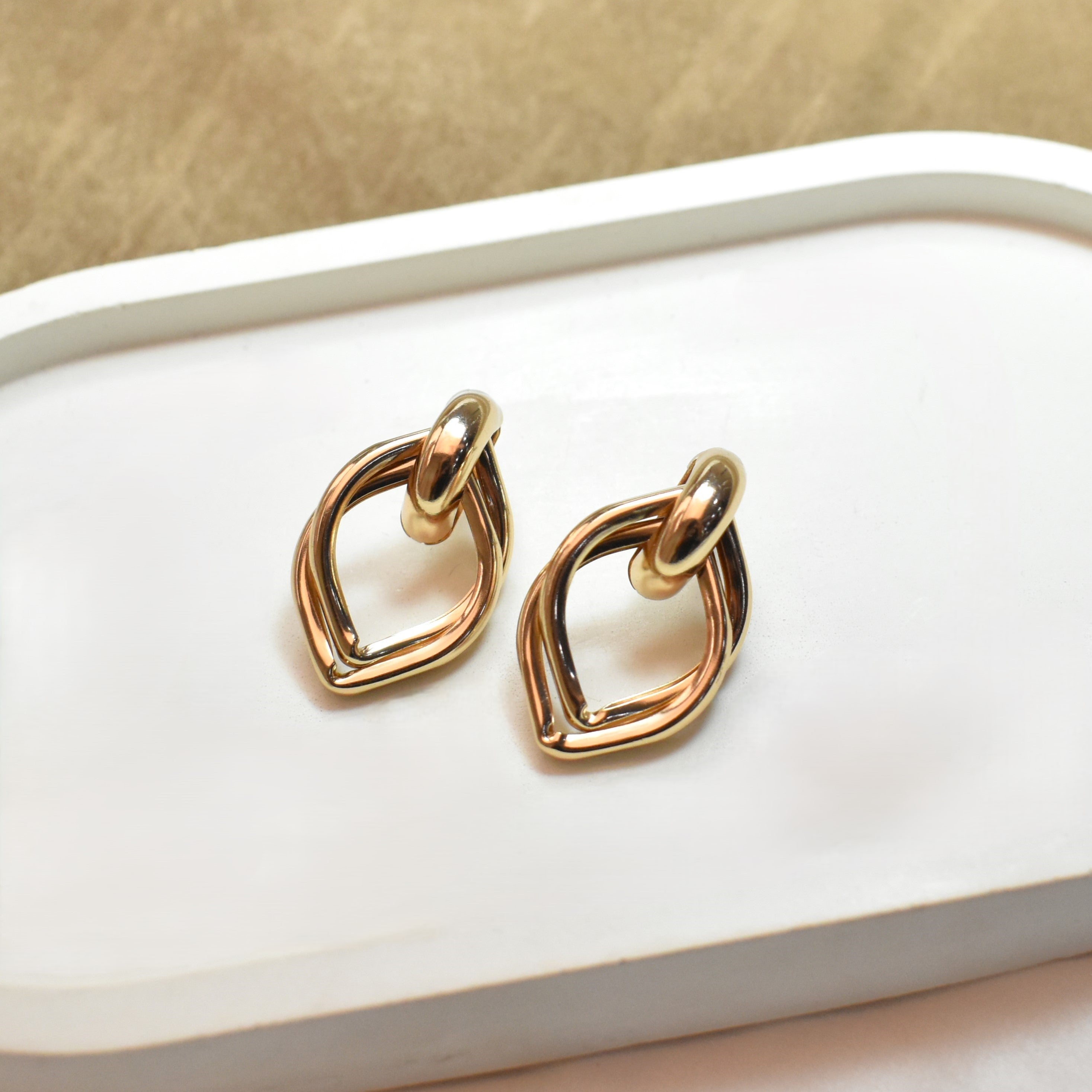 TFC Small Pear Gold Hoop Earrings