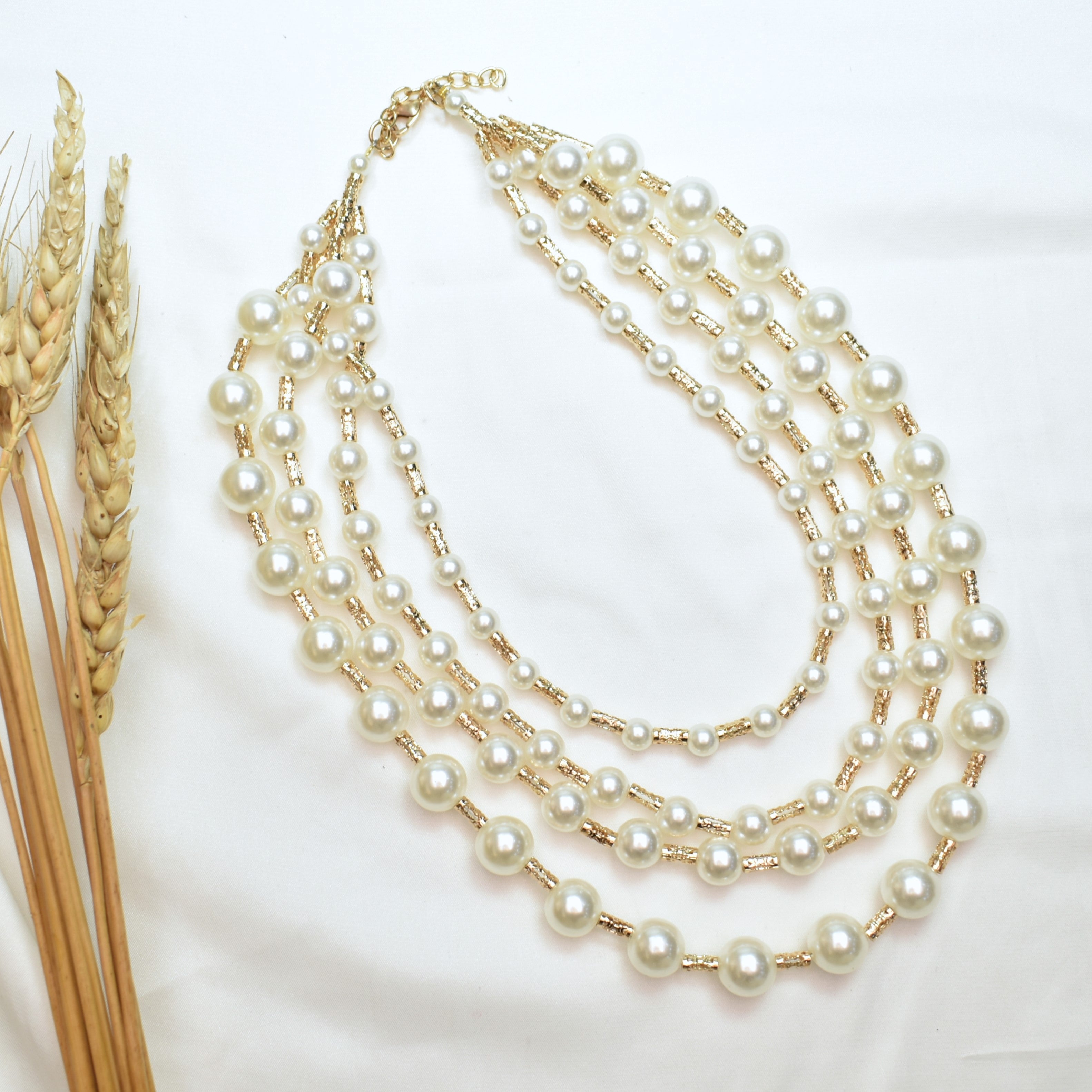 TFC Pearl In Gold Plated Layered Necklace