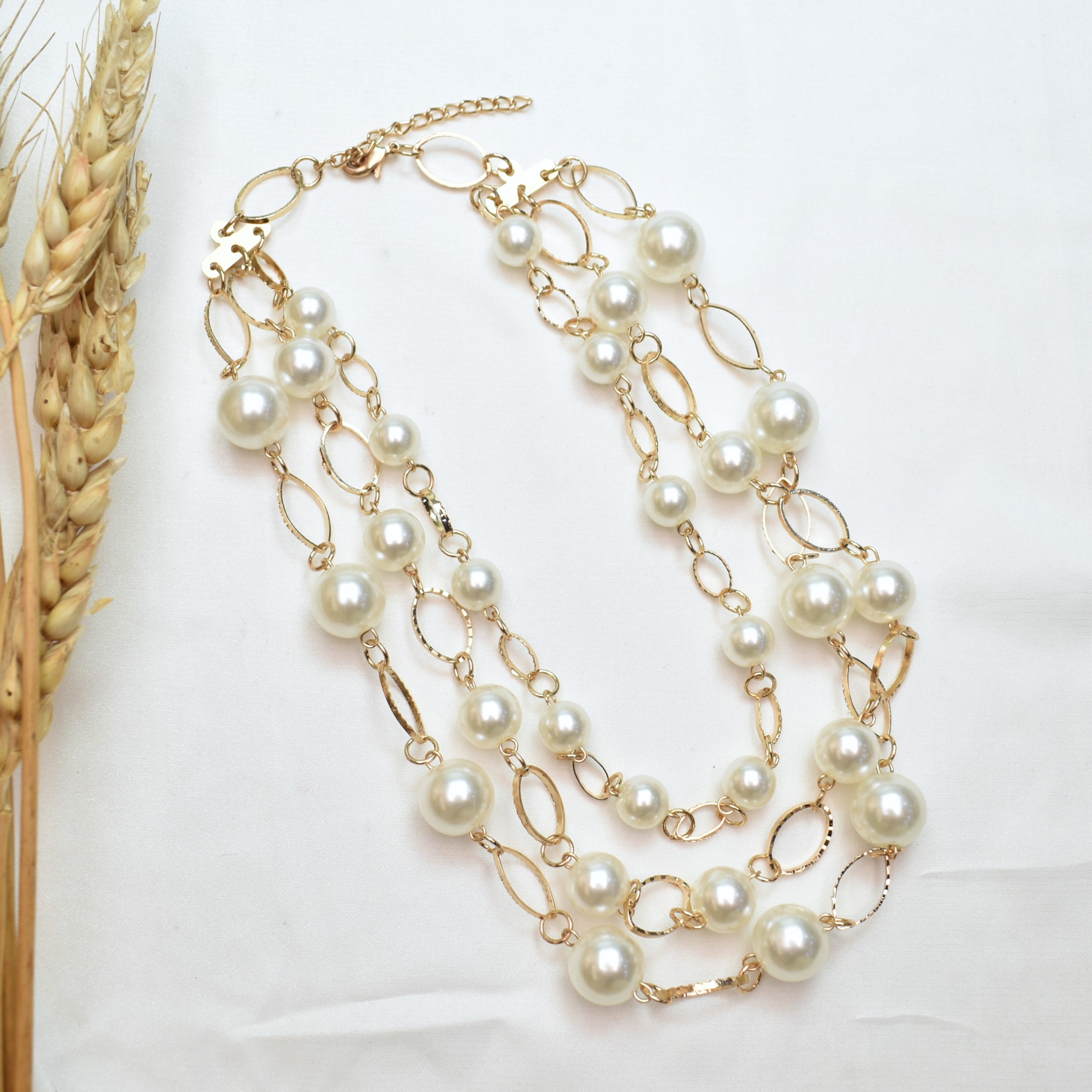 TFC Pearl Wish Gold Plated Layered Necklace