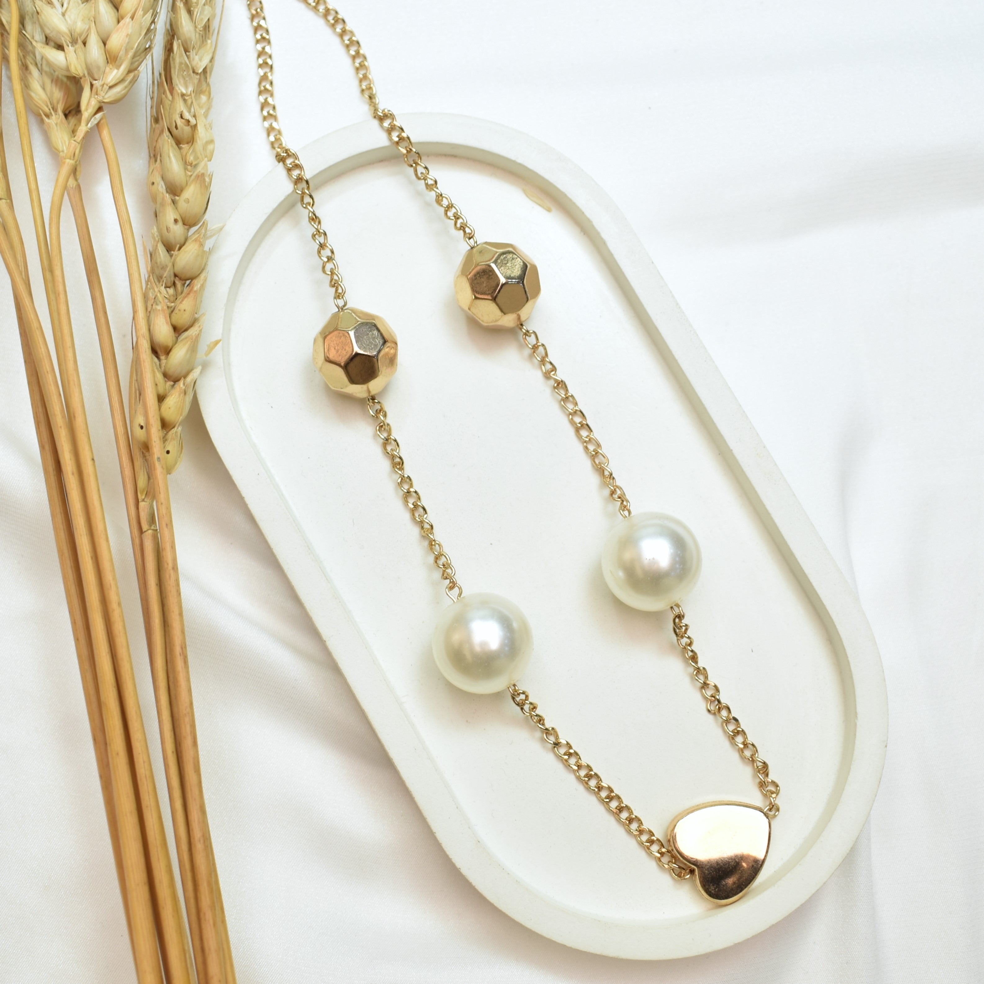 TFC Pearl Love Gold Plated Necklace