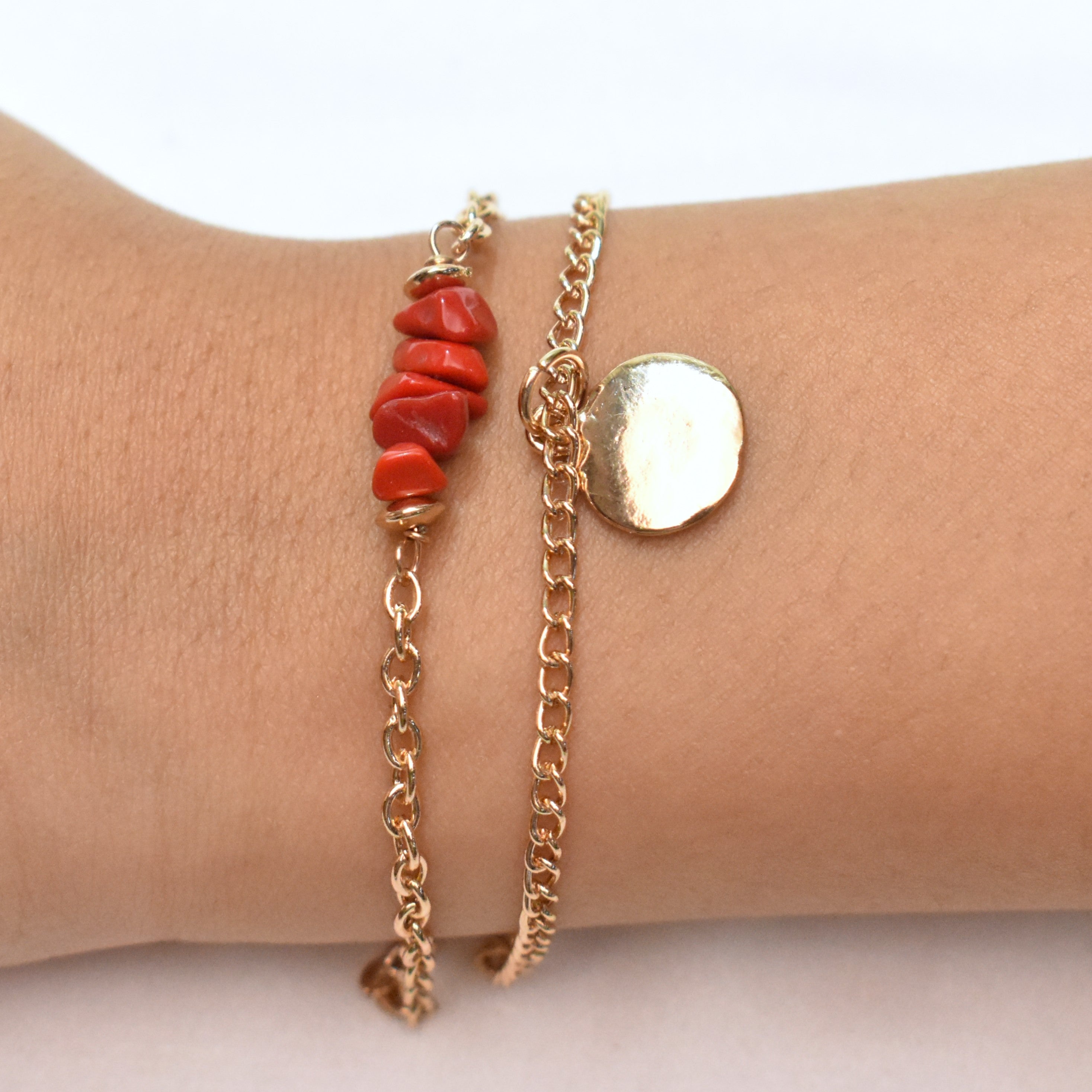 TFC Red Stone Gold Plated Bracelet