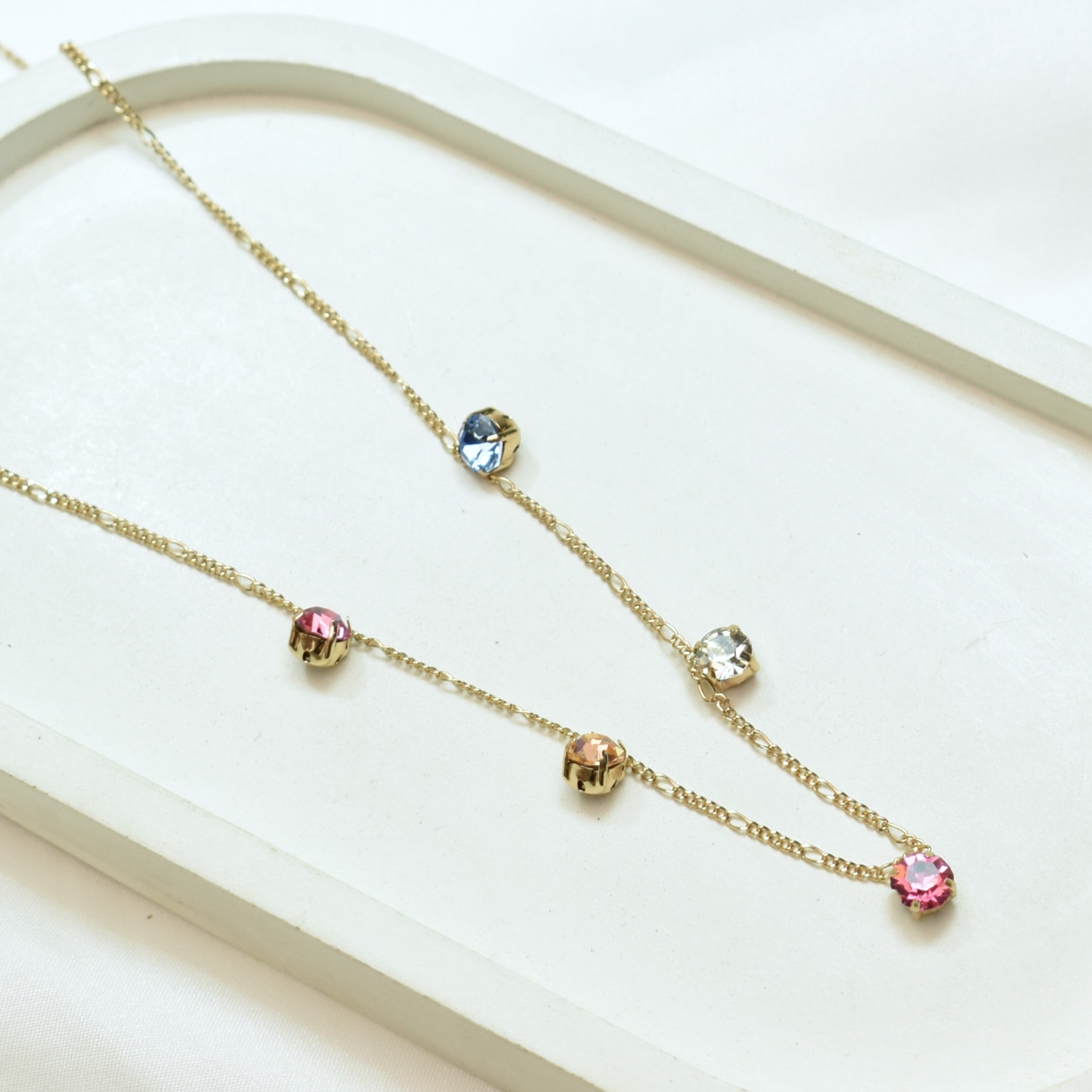 TFC Rainbow Stone Gold Plated Necklace