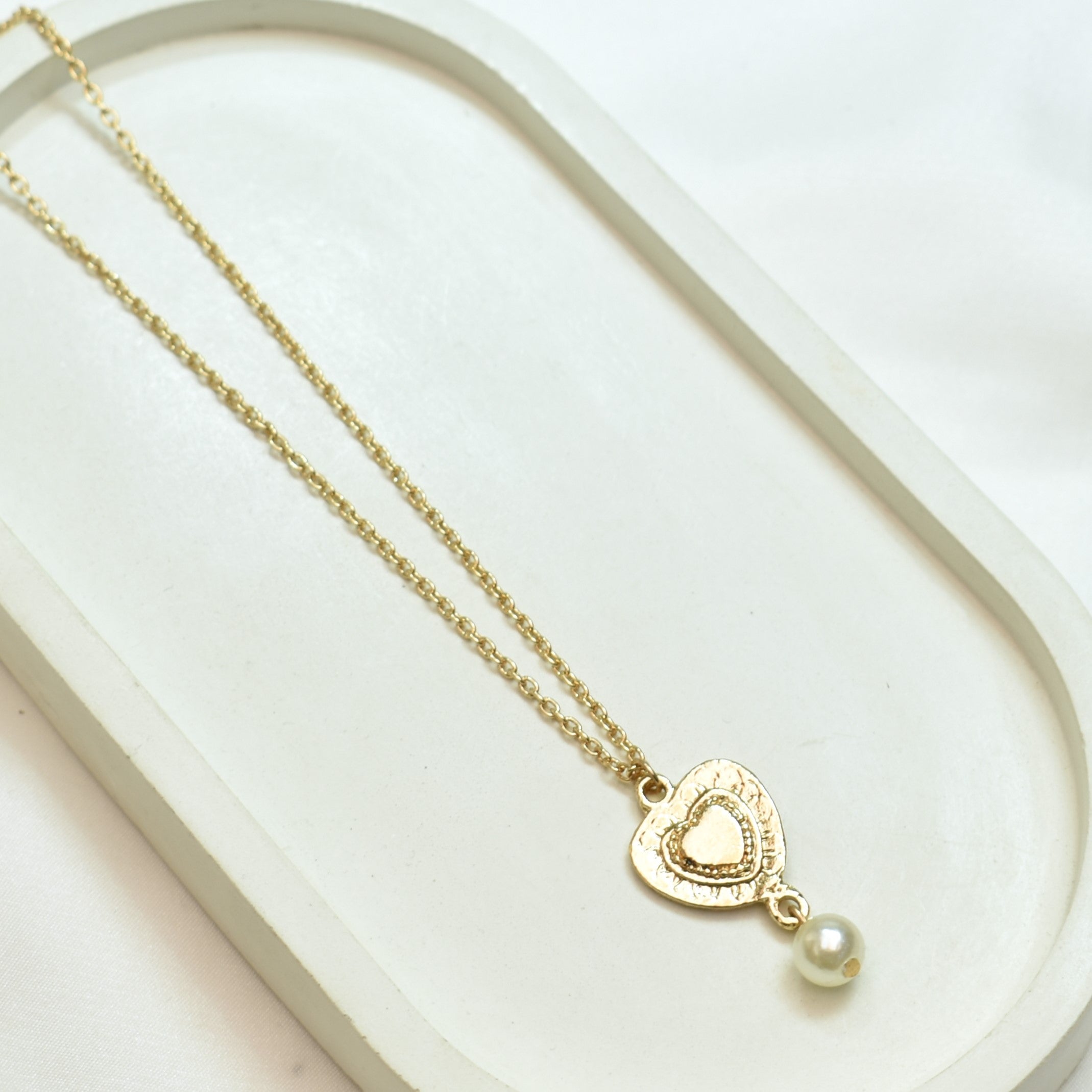 TFC Heart Pendulum Gold Plated Necklace