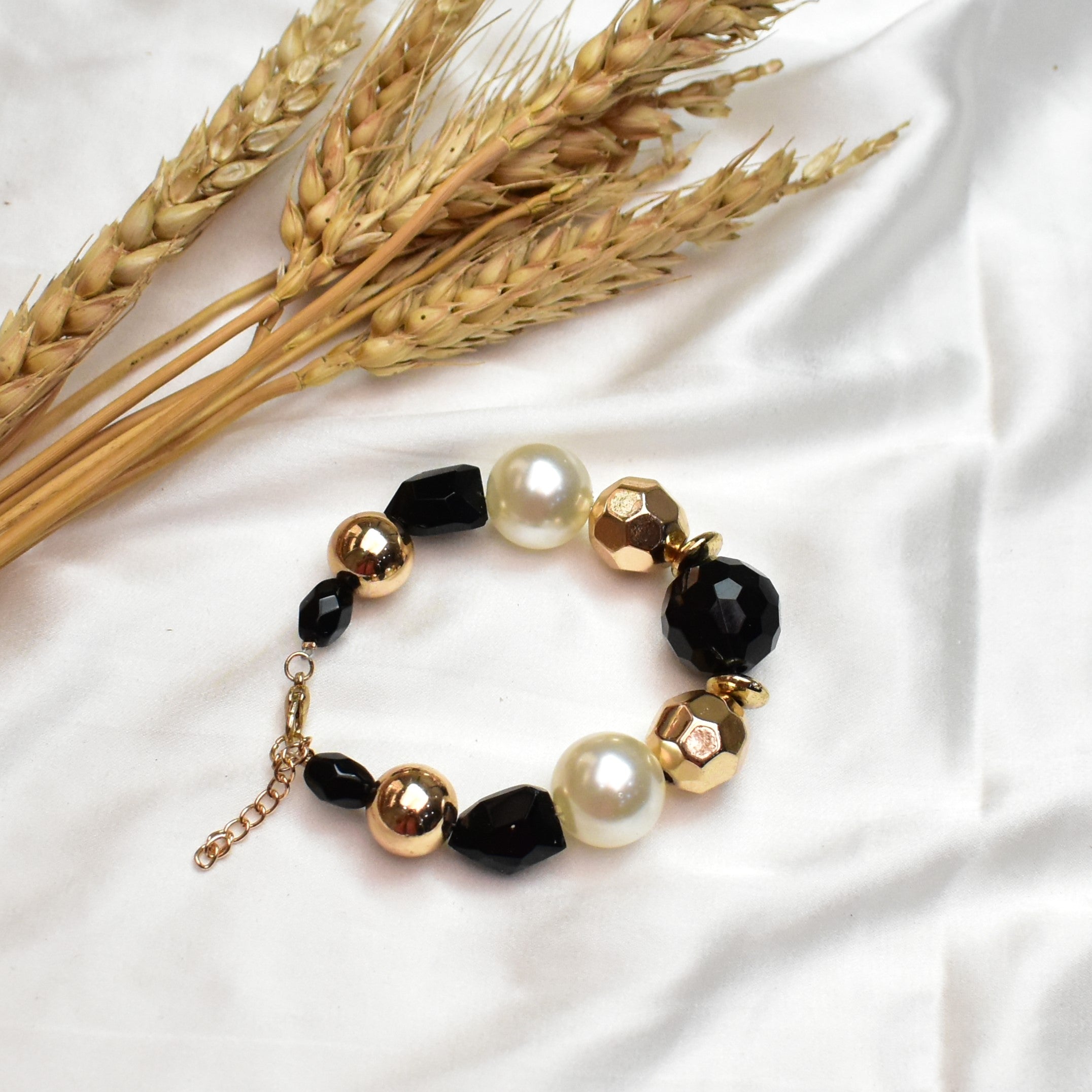 TFC Inky Oceans Gold Beaded Bracelet