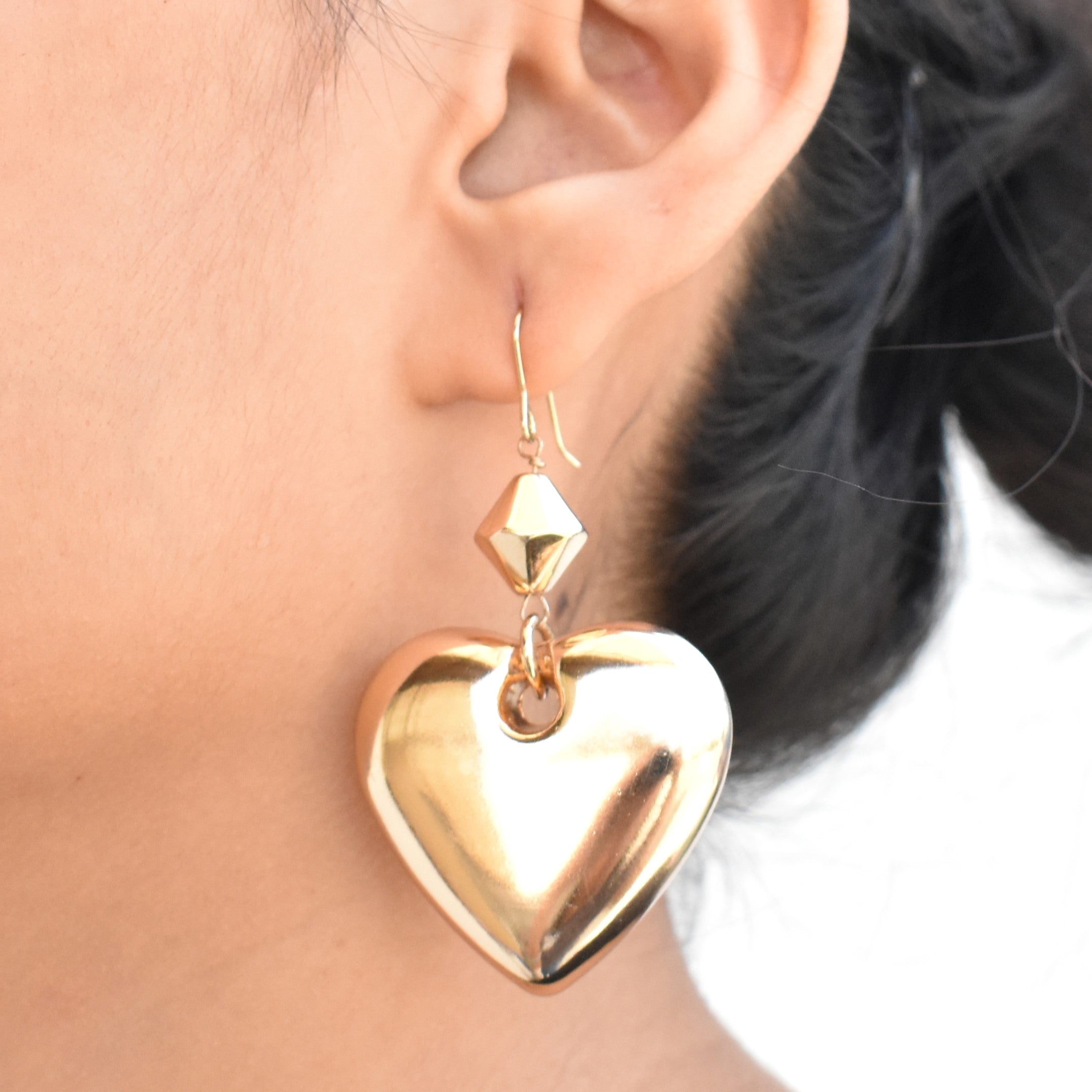 TFC Herz Struck Gold Plated Dangler Earrings