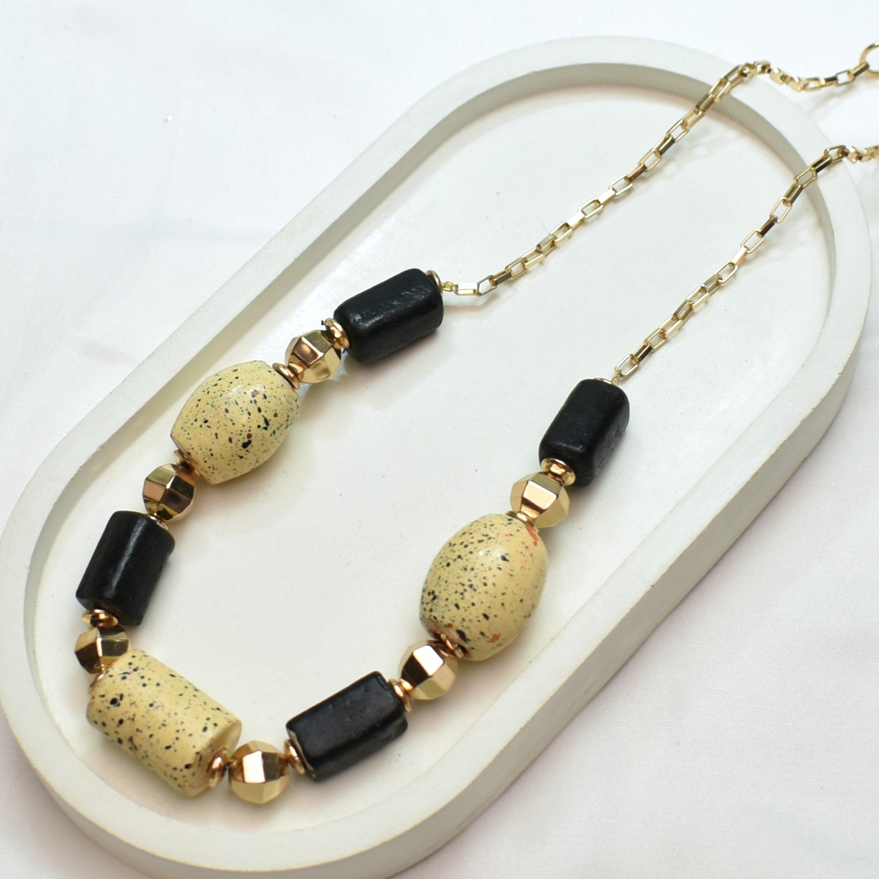 TFC Black And Bold Gold Plated Necklace