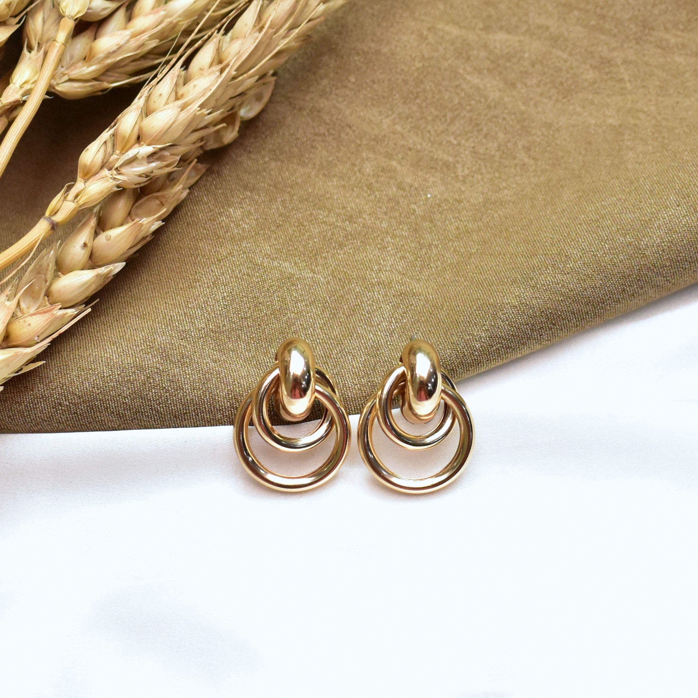 TFC Hola Hoop Gold Plated Stud Earrings