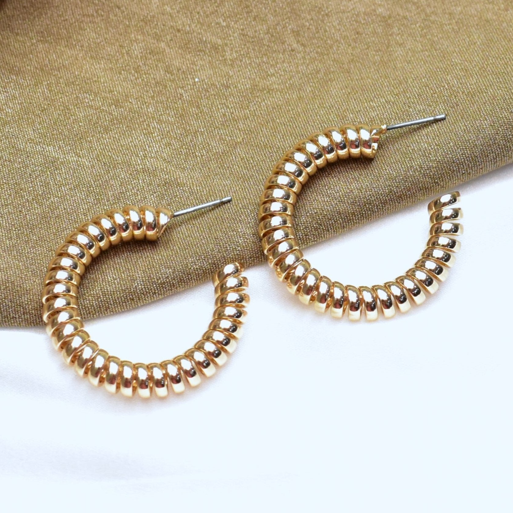 TFC Twisted Tales Gold Plated Hoop Earrings