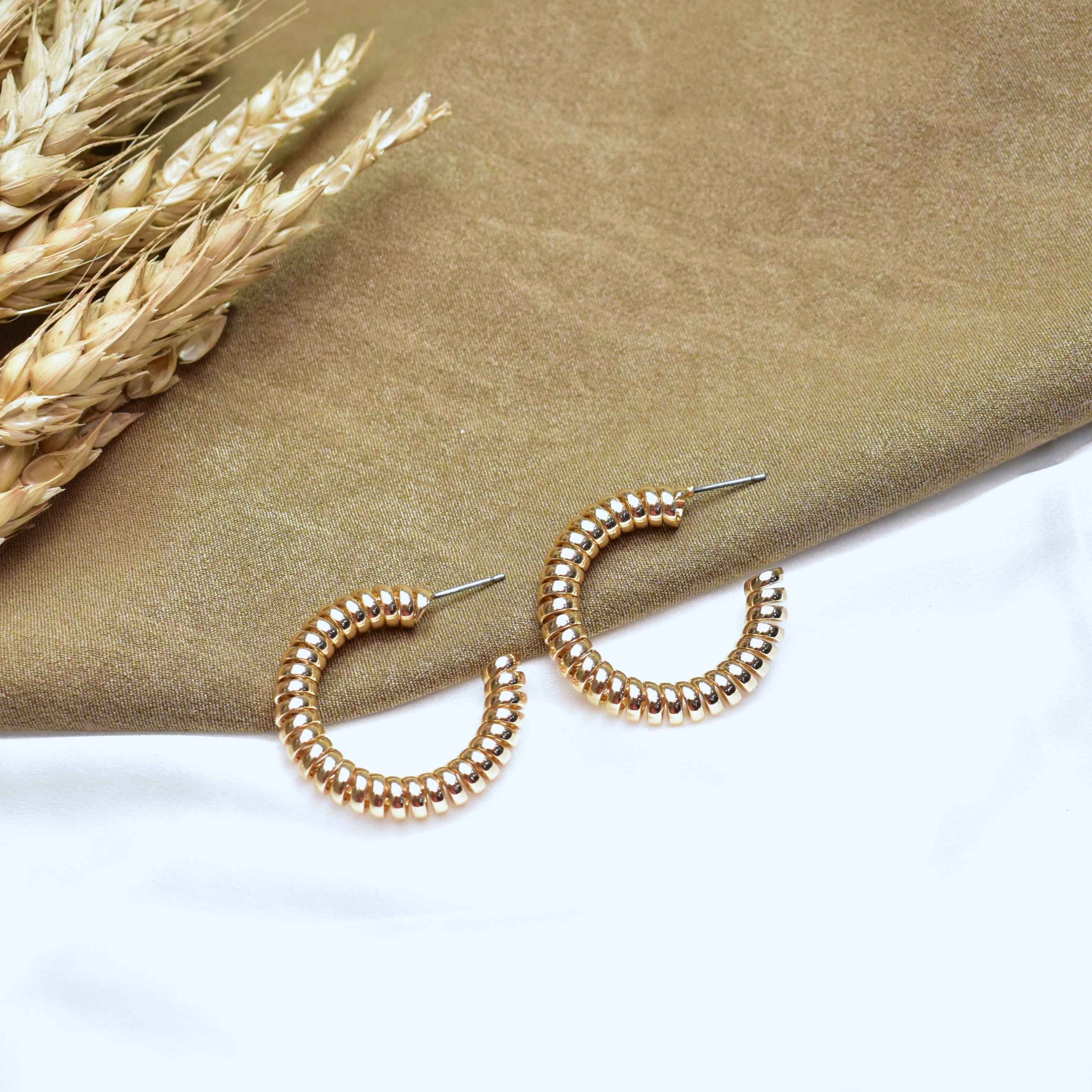 TFC Twisted Tales Gold Plated Hoop Earrings