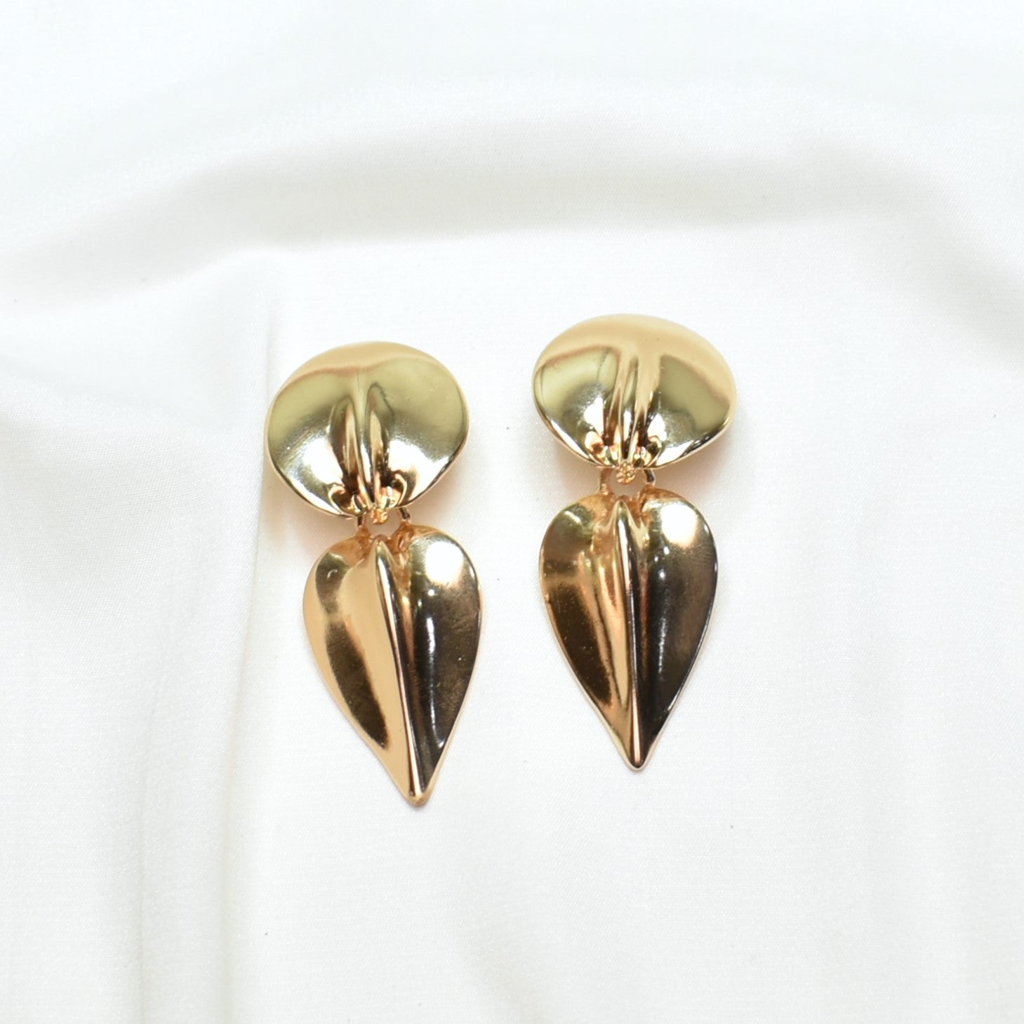 TFC Drape Drop Gold Plated Dangler Earrings