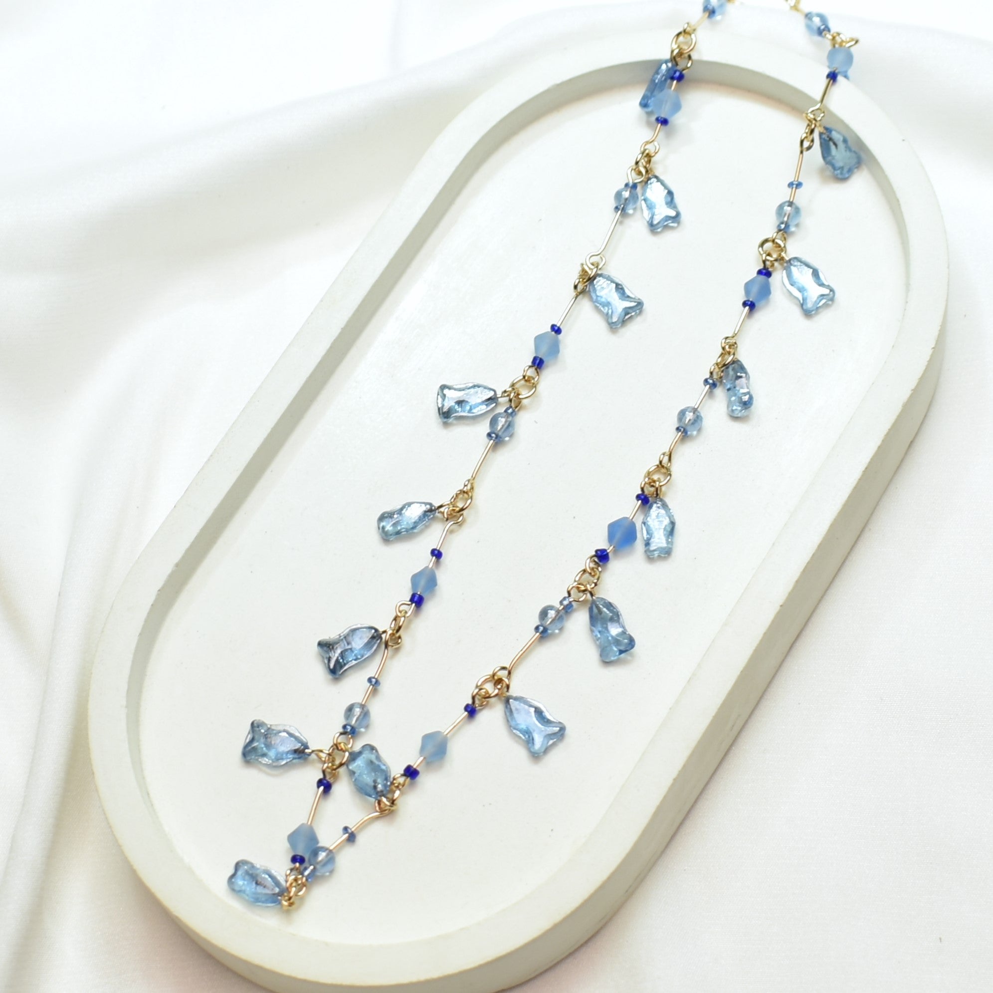 TFC Jingle In Blue Gold Plated Necklace