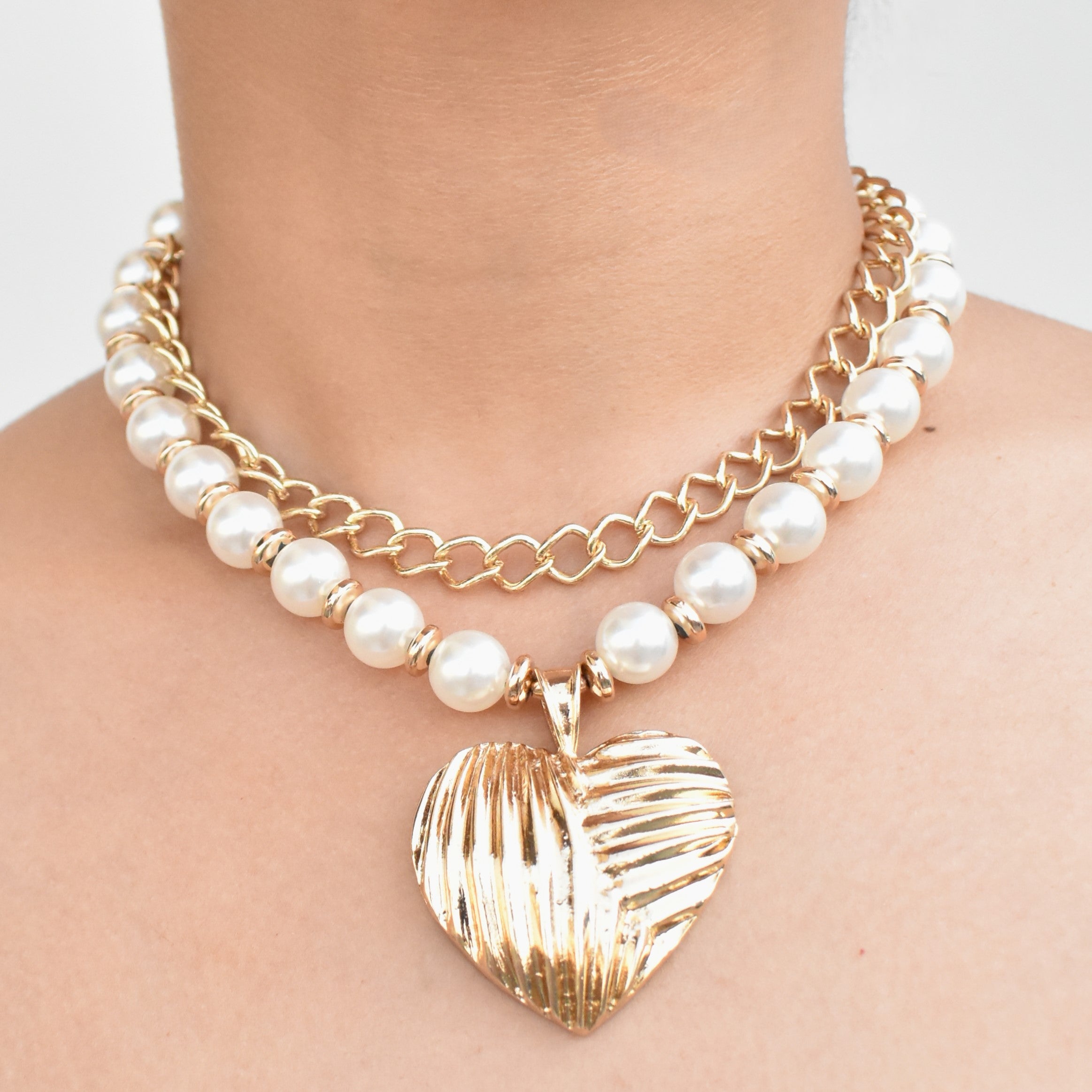 TFC Triple Threat Of Love Gold Plated Layered Necklace