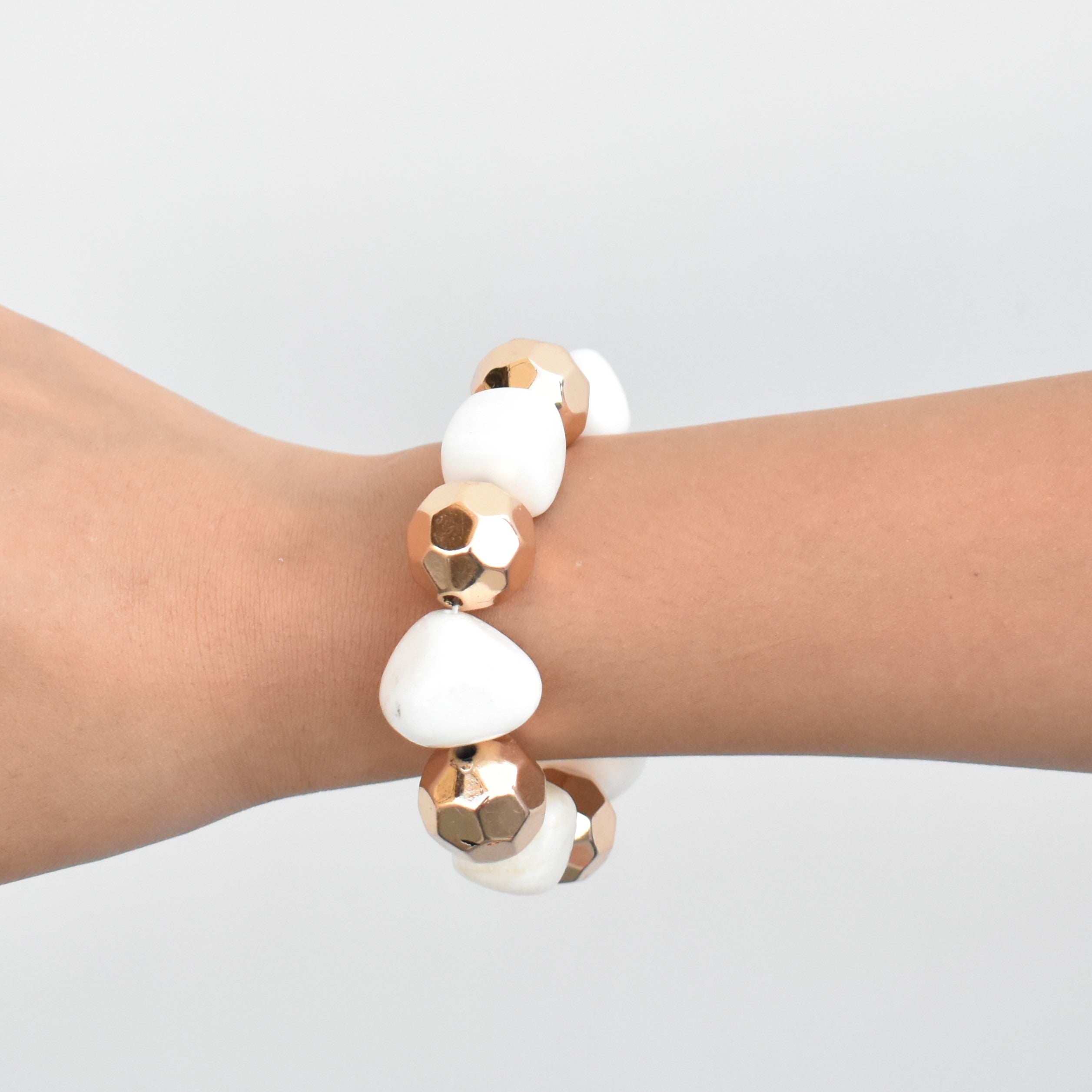 TFC Marble Minimal Gold Beaded Bracelet