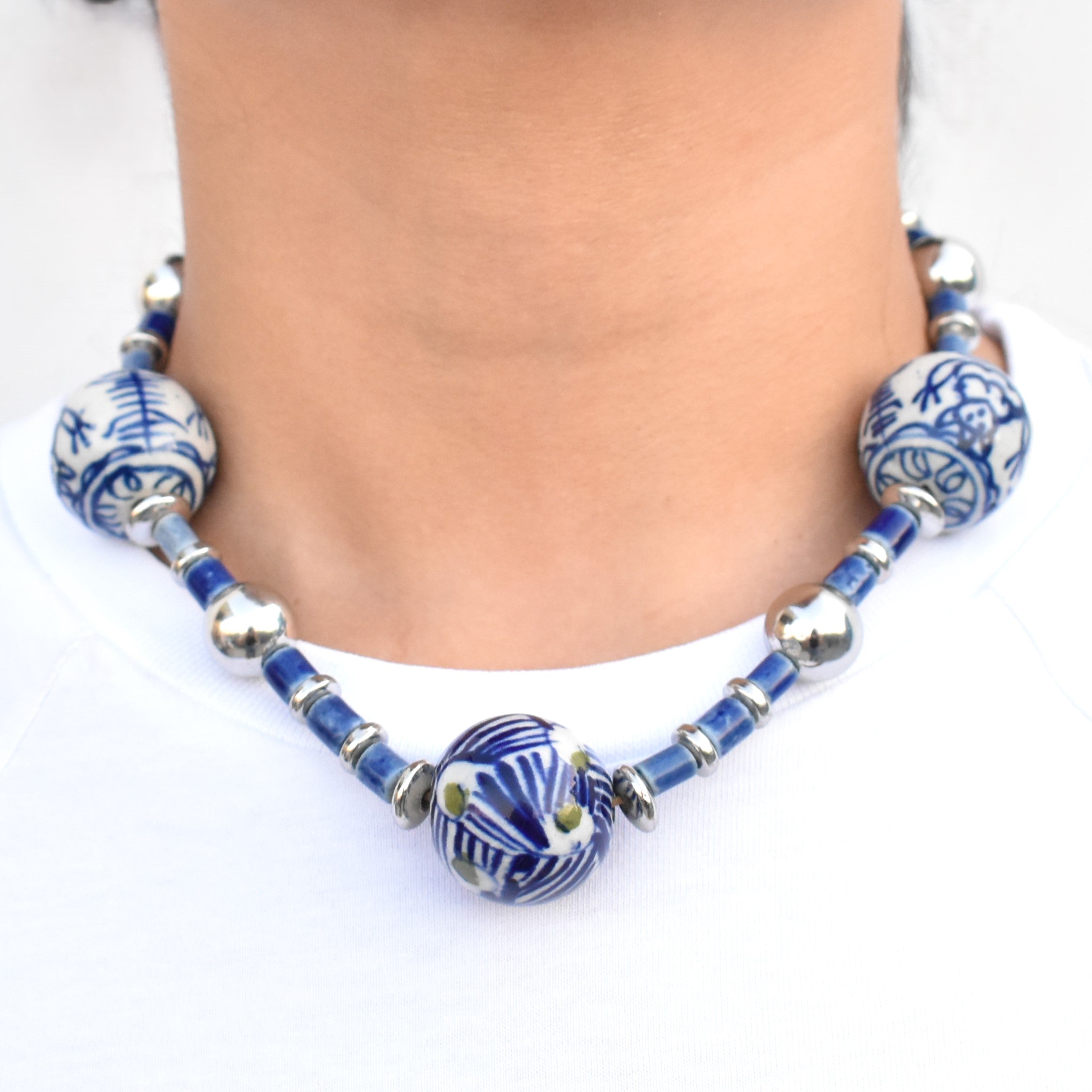 TFC Blue Heaven Ceramic Gold Plated Necklace