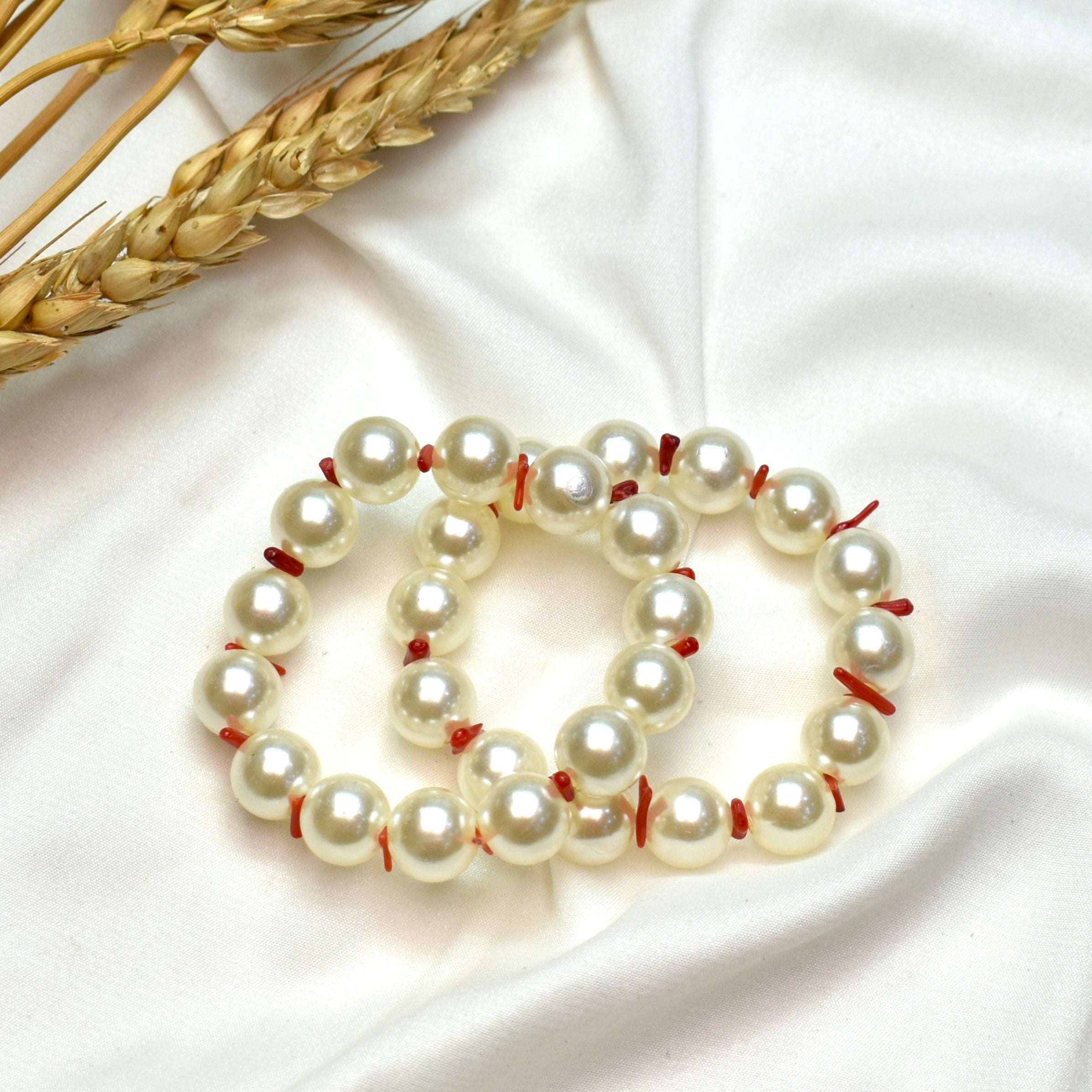 TFC Bold Pearl Uncut Adjustable Bracelet(set of 2)