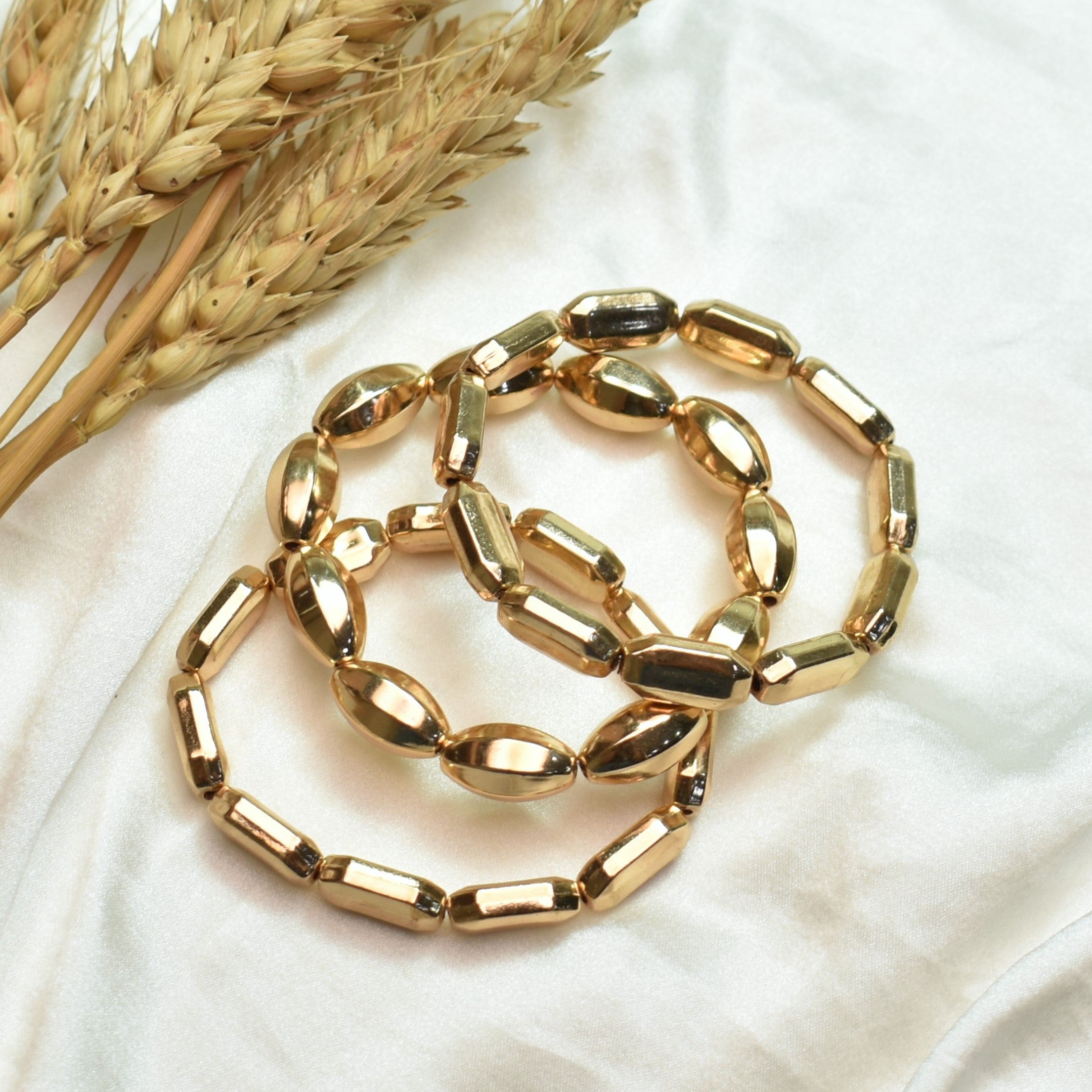 TFC Peanut Combo Gold Plated Stacked Bracelet (set of 3)