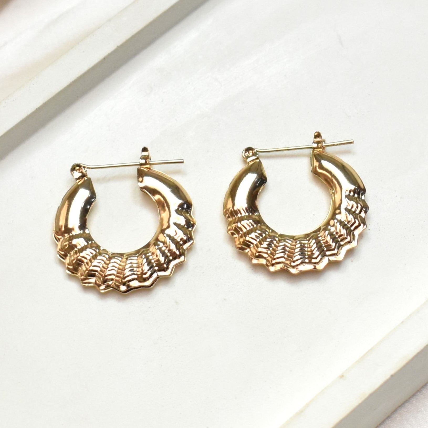 TFC Merry Moments Gold Plated Hoop Earrings