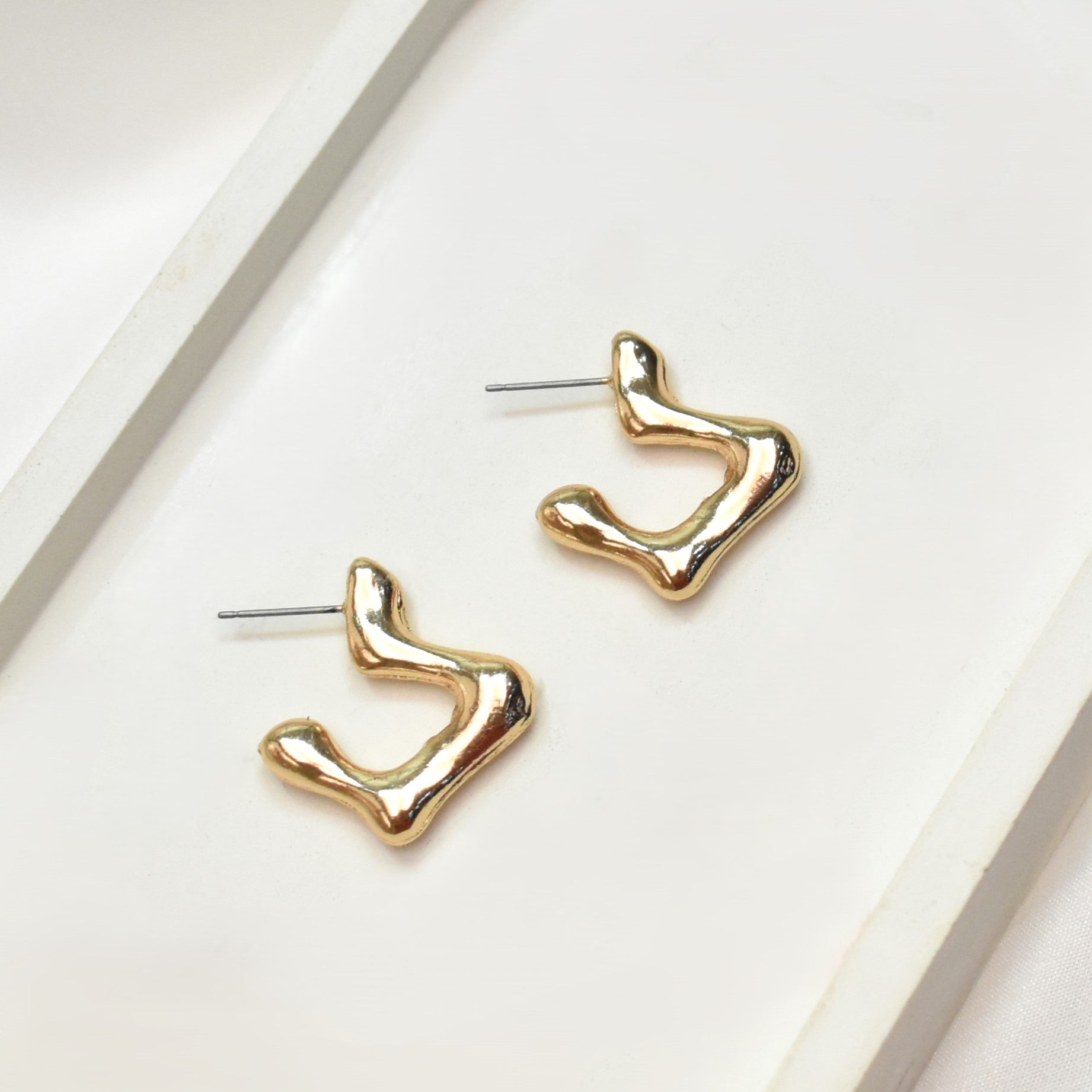 TFC Open Frame Gold Plated Stud Earrings