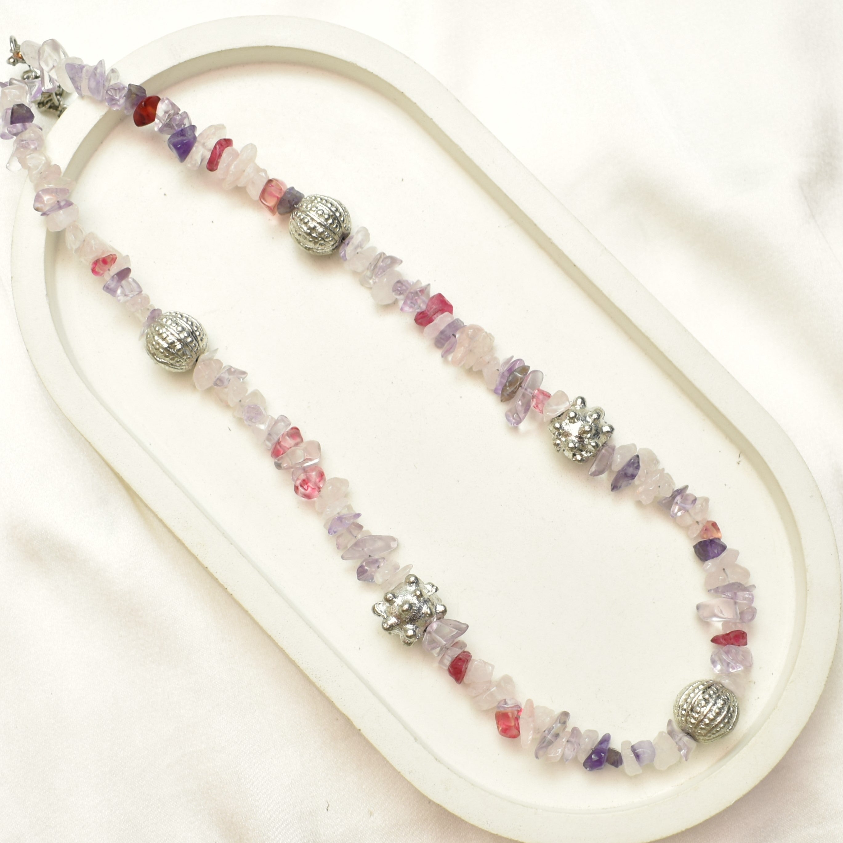 TFC Soft Blush Crystal Charm Necklace