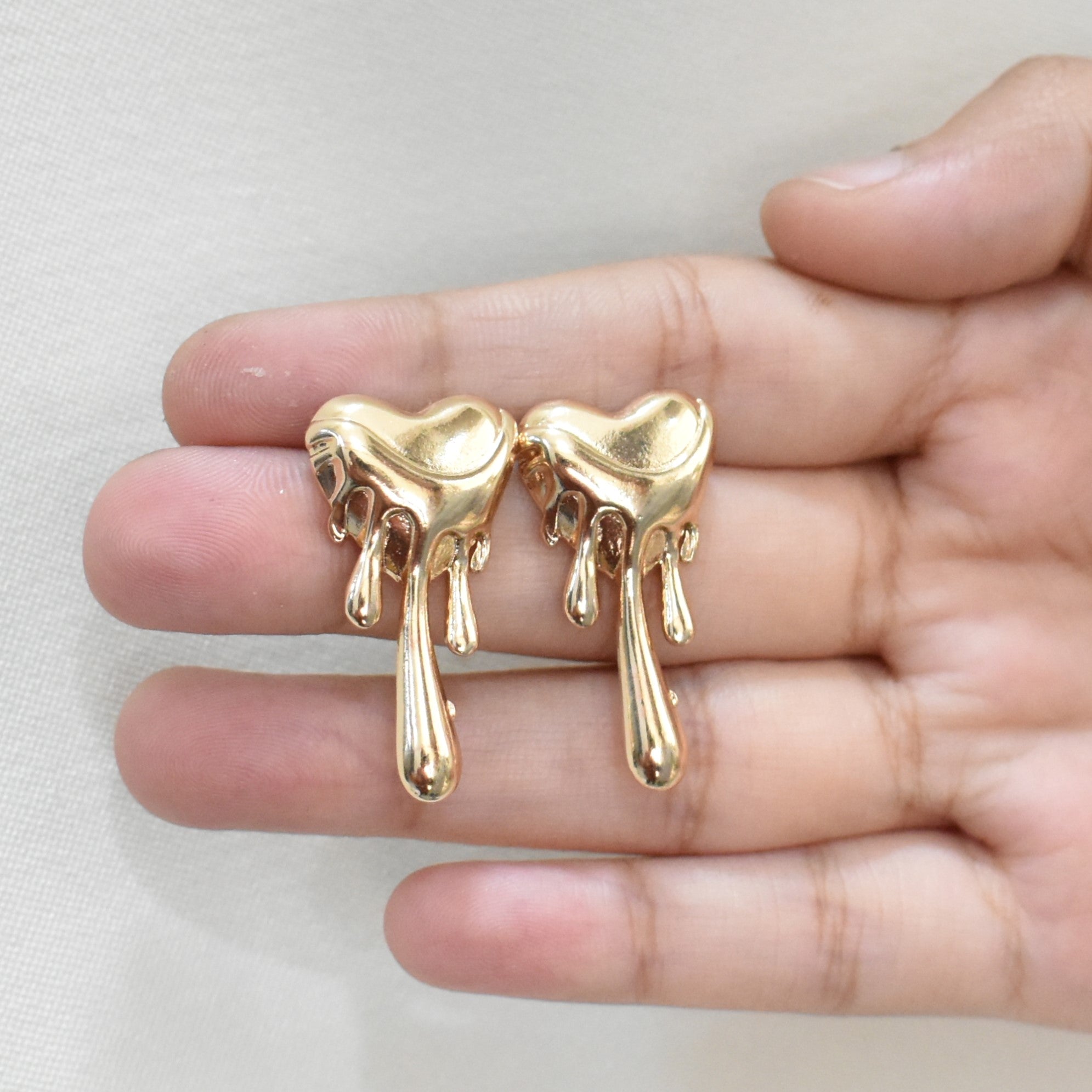 TFC Melting Heart Gold Plated Stud Earrings