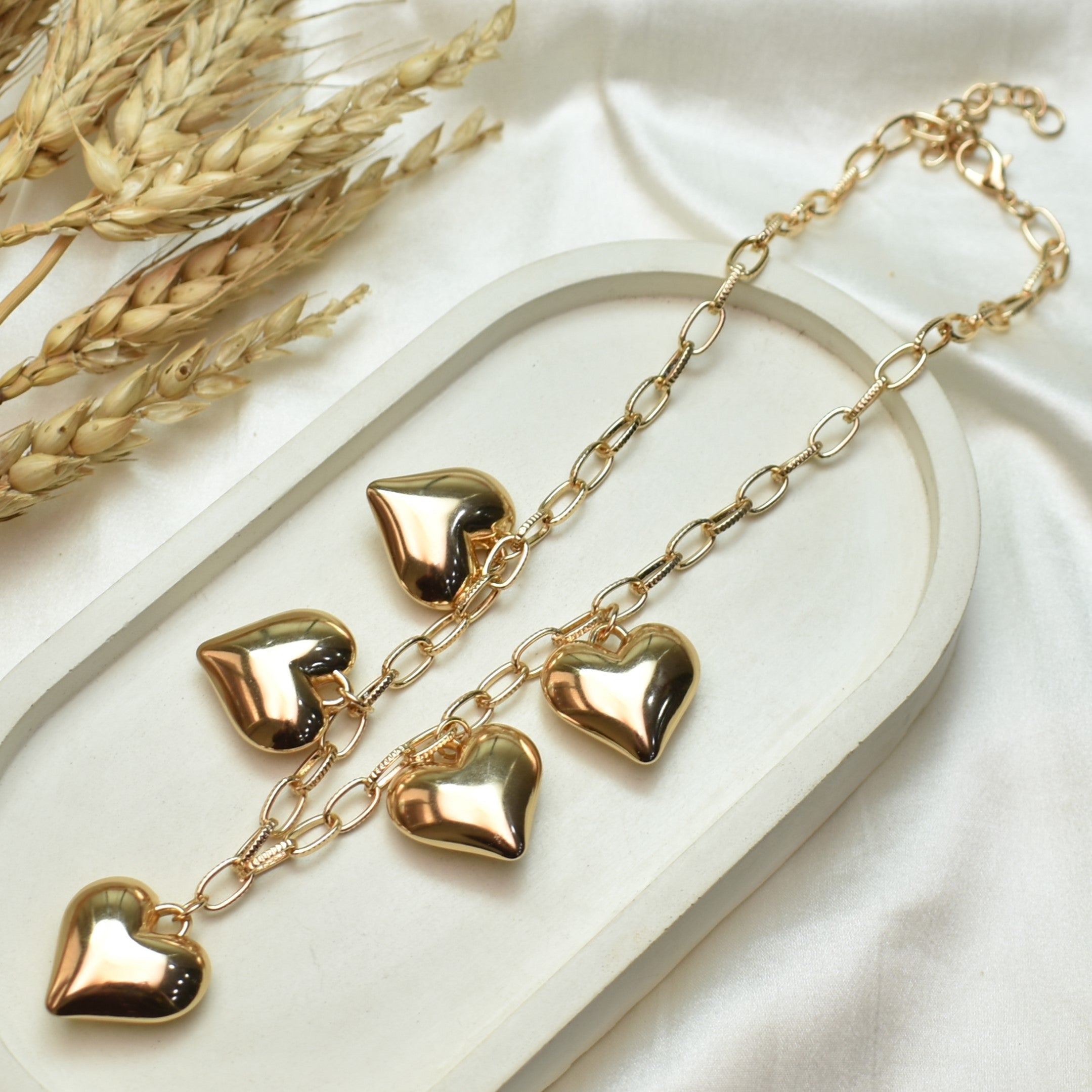 TFC Five Bold Heart Gold Plated Necklace