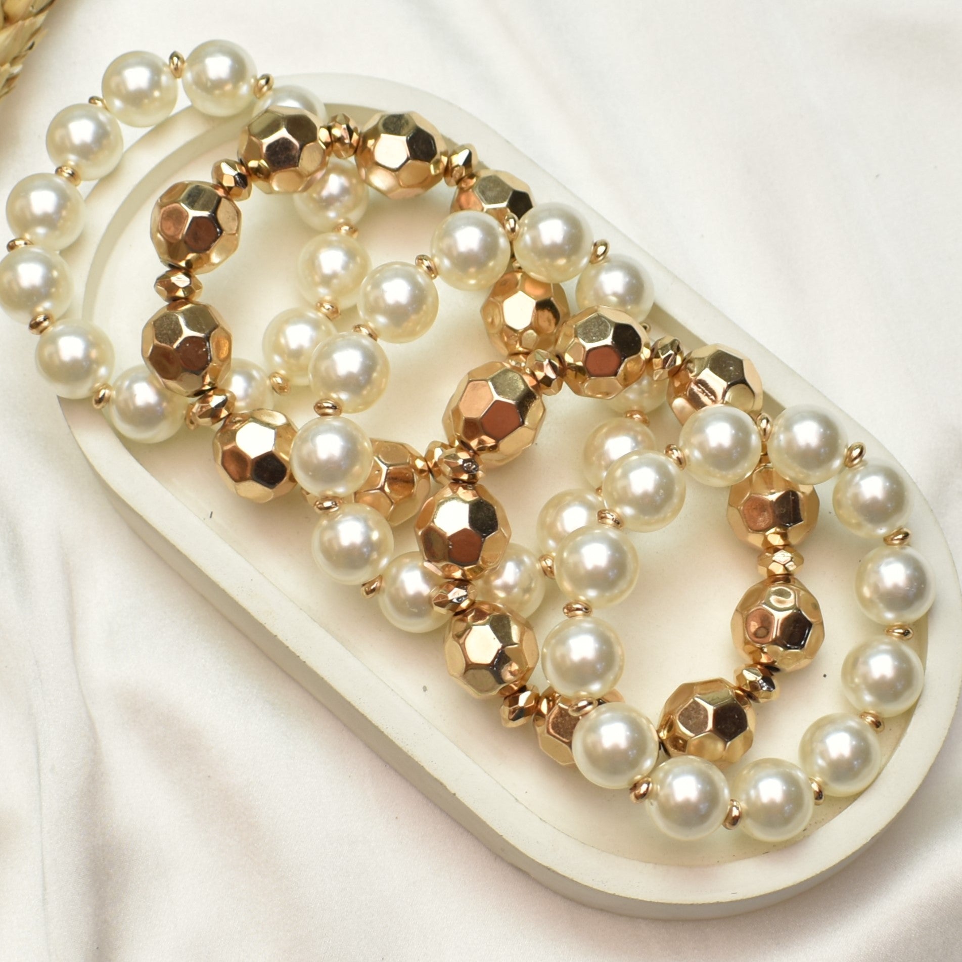 TFC Golden Pearl Fusion Bracelet (Stack of 5)