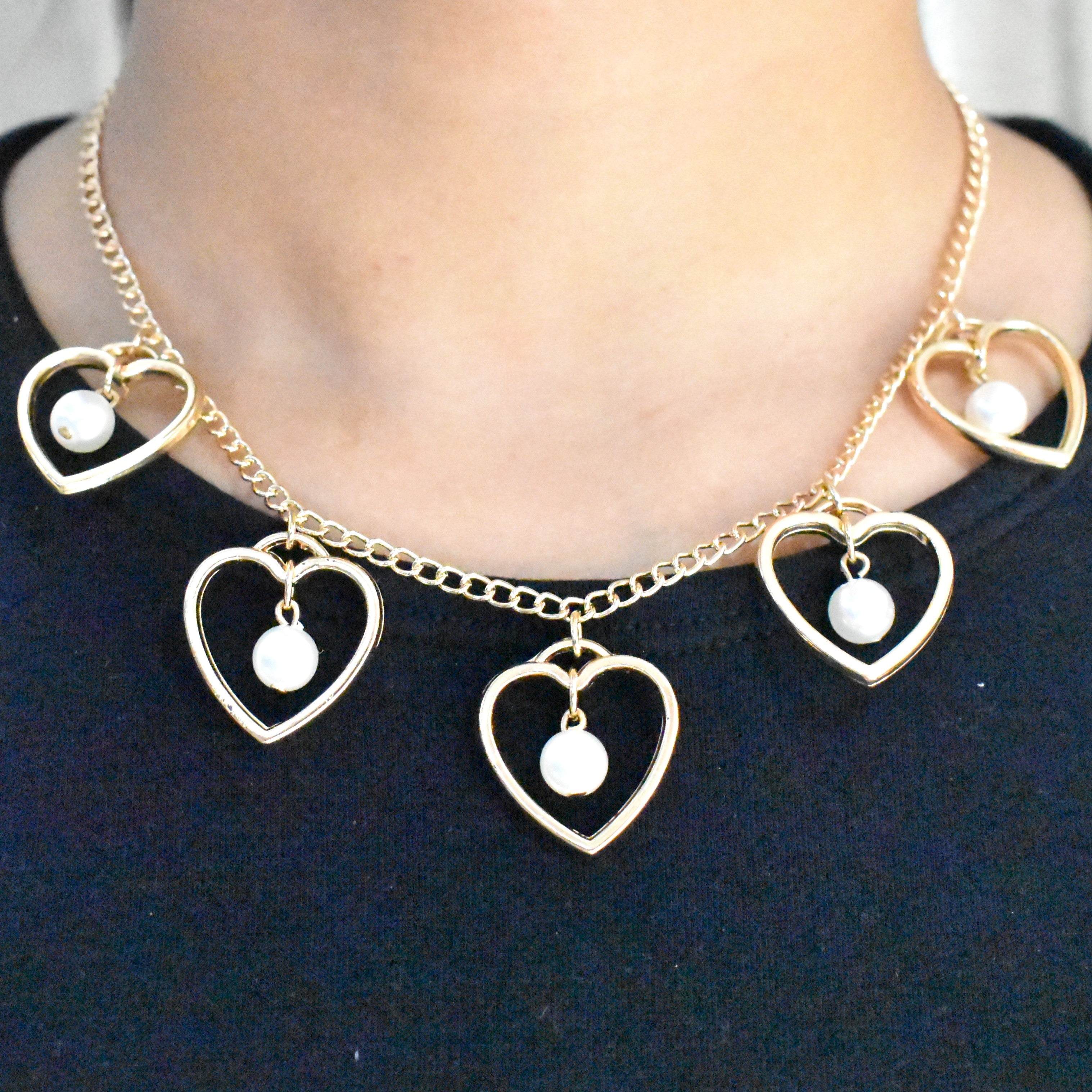 TFC Pearl of My Heart Gold Plated Necklace