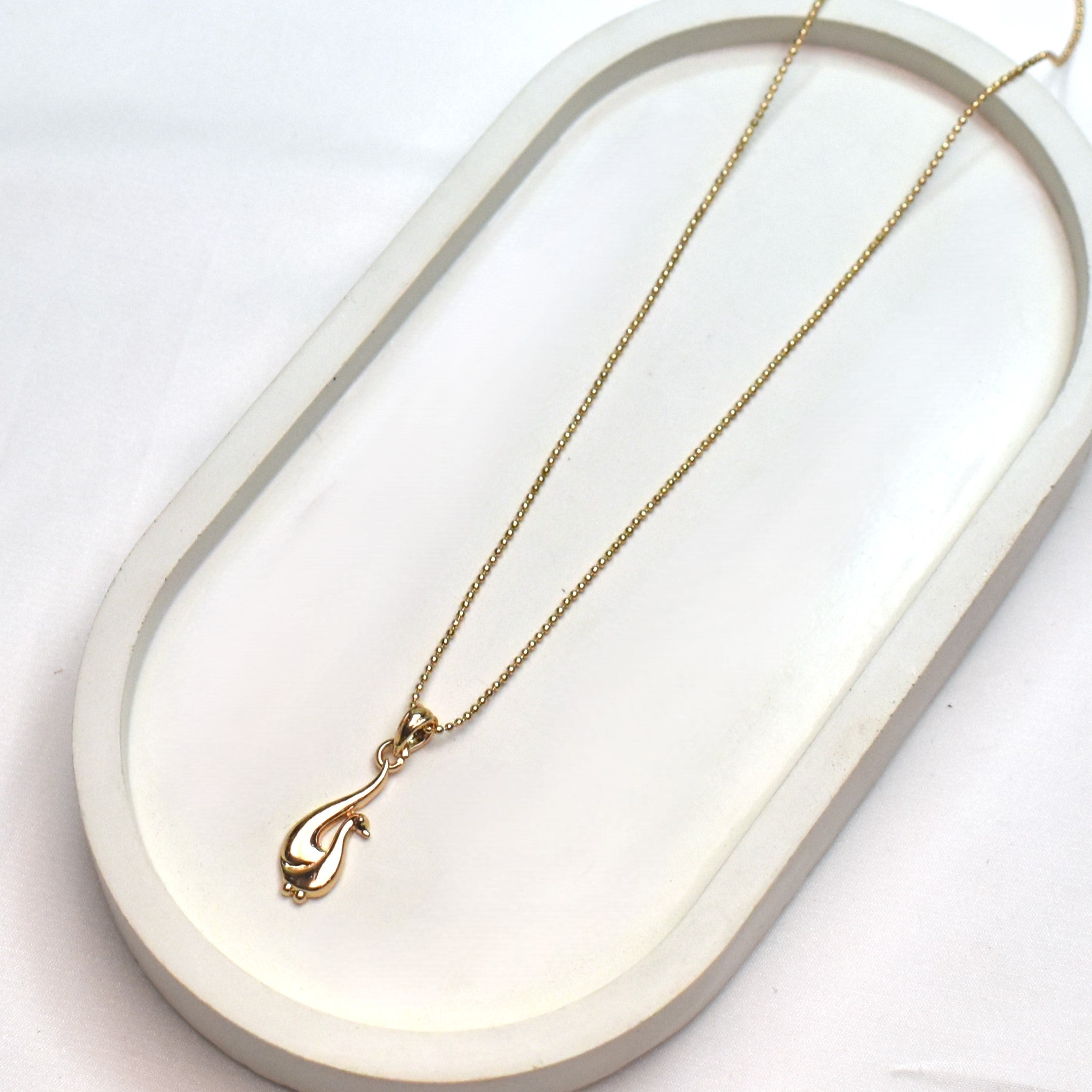 TFC Swan Charm Gold Plated Pendant Necklace