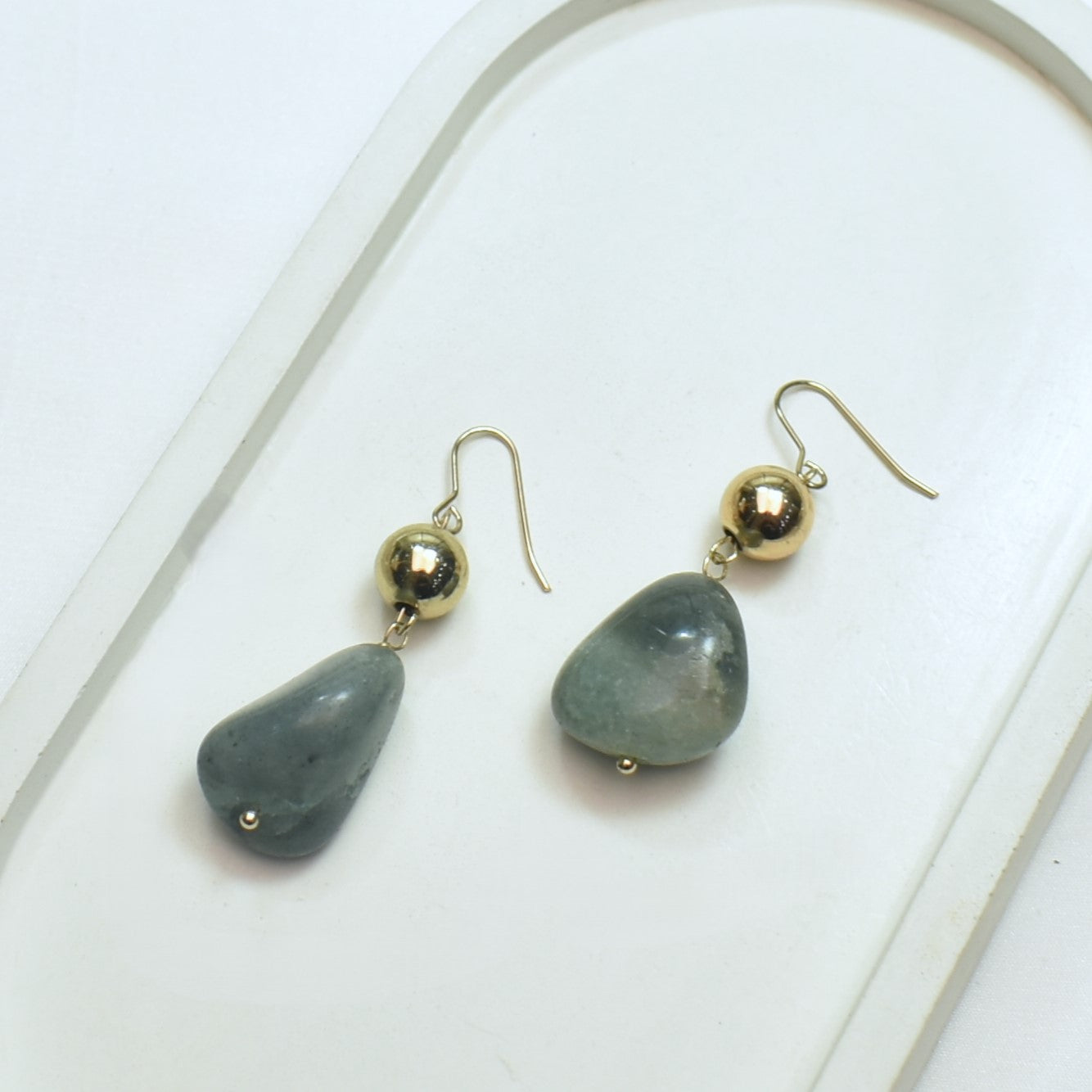 TFC River Rock Gold Plated Dangler Earrings