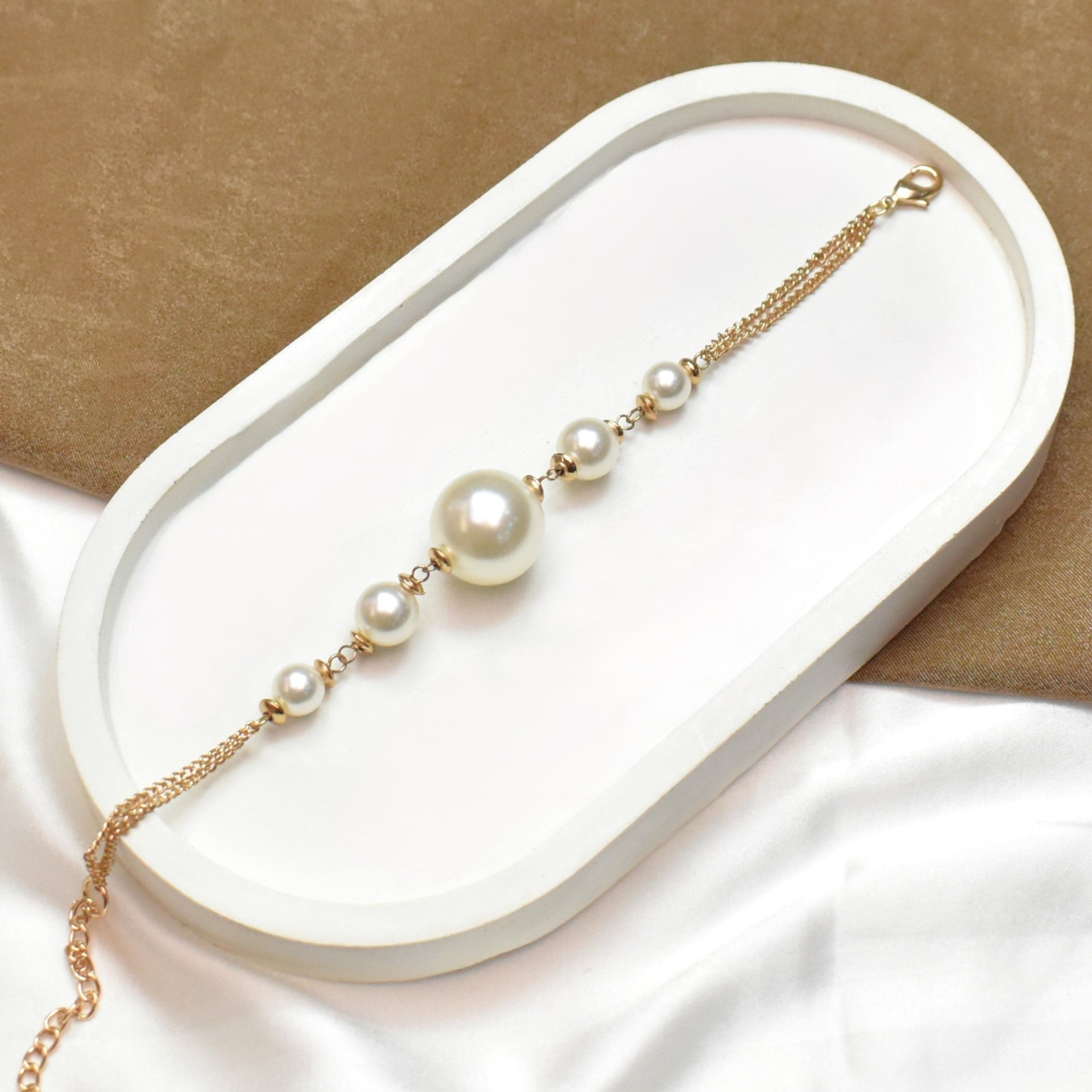 TFC Pearlina Charm Gold Plated Bracelet