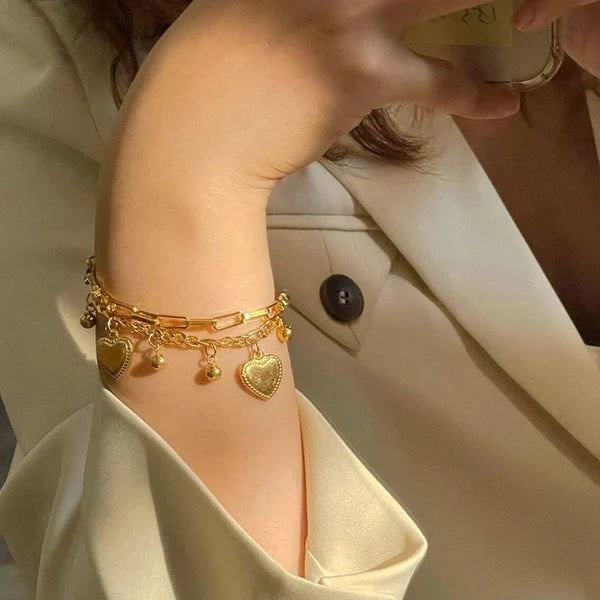 TFC Multi heart Gold Plated Bracelet