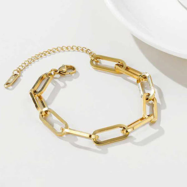 TFC Oval Loopie Gold Plated Layered Bracelet