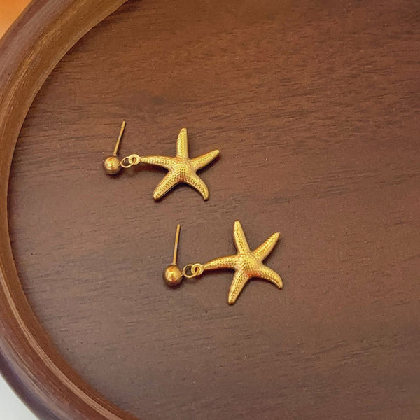 TFC Sea Star Gold Plated Dangler Earrings