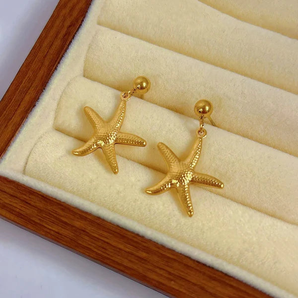 TFC Sea Star Gold Plated Dangler Earrings