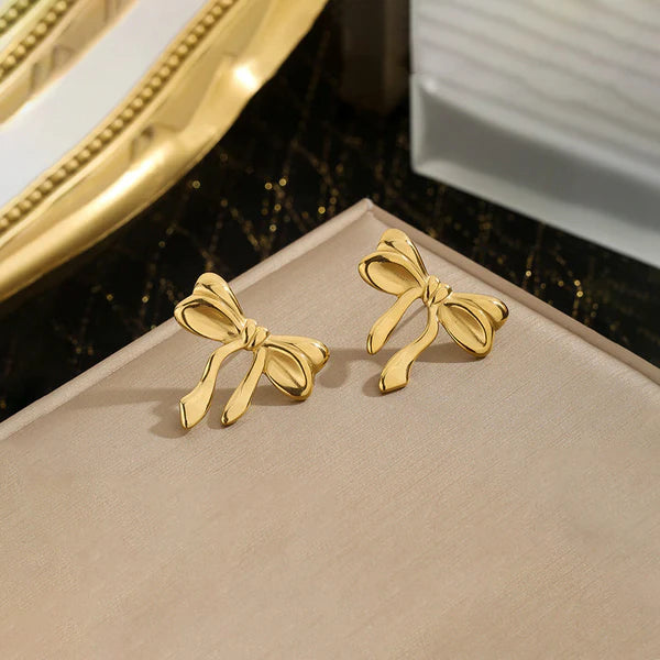 TFC Bow-wow Gold Plated Stud Earrings