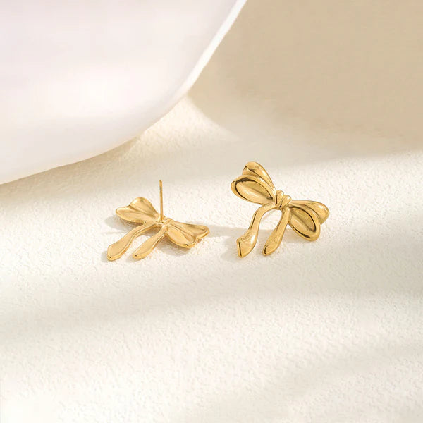 TFC Bow-wow Gold Plated Stud Earrings