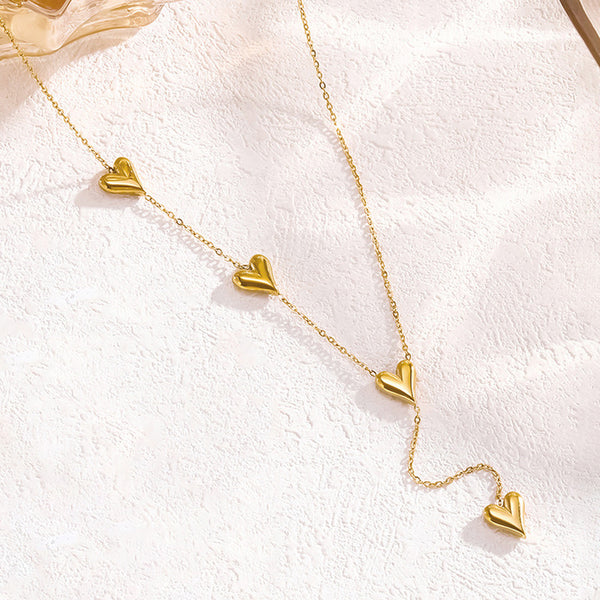 TFC Luv Fall Heart Gold Plated Necklace
