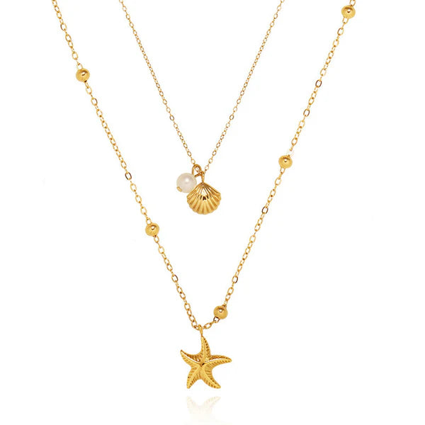TFC Star Shell Gold Plated Pendant Necklace