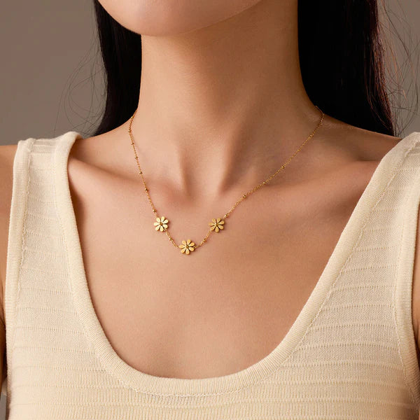 TFC Trio Flower Gold Plated Necklace