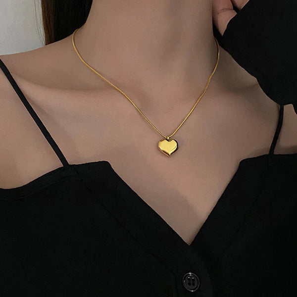 TFC Adorable Heart Gold Plated Pendant Necklace