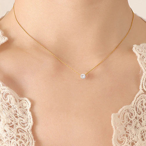TFC Elegant Diamond Gold Plated Pendant Necklace