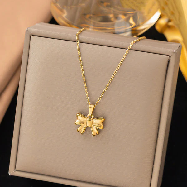 TFC My Bow Gold Plated Pendant Necklace