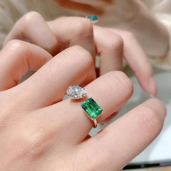 TFC Emerald Silver Plated Ring