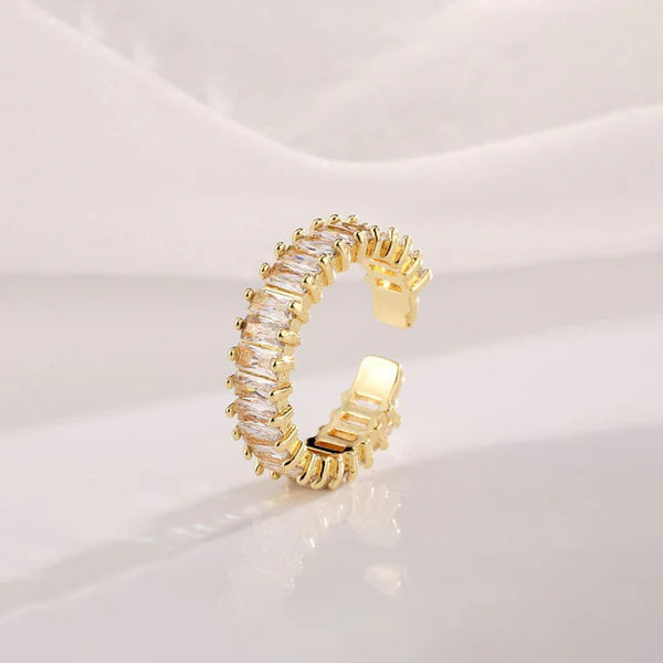 TFC Adjustable White Stone Gold Plated Ring